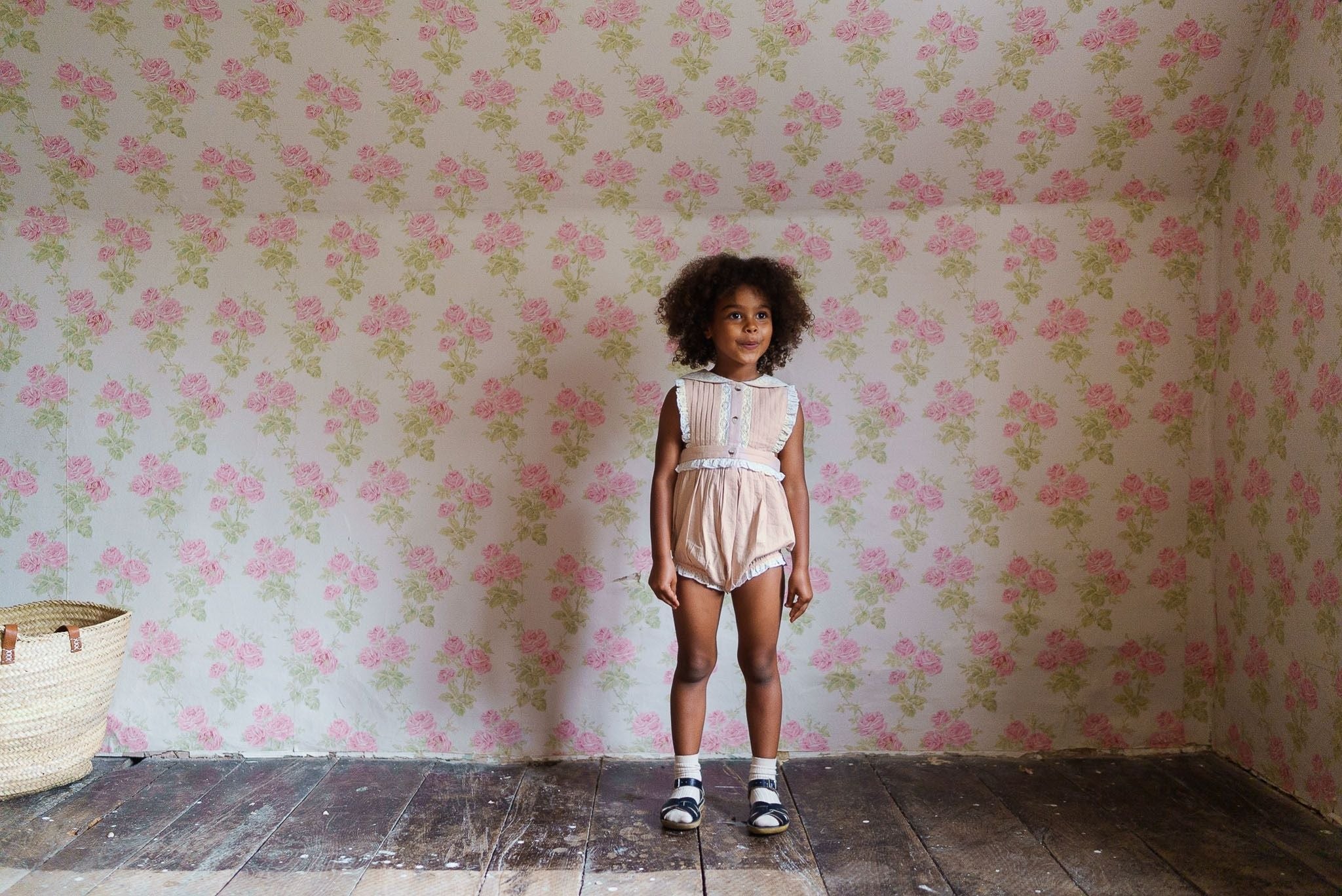 little cotton clothes  Beatrix Romper in Powder