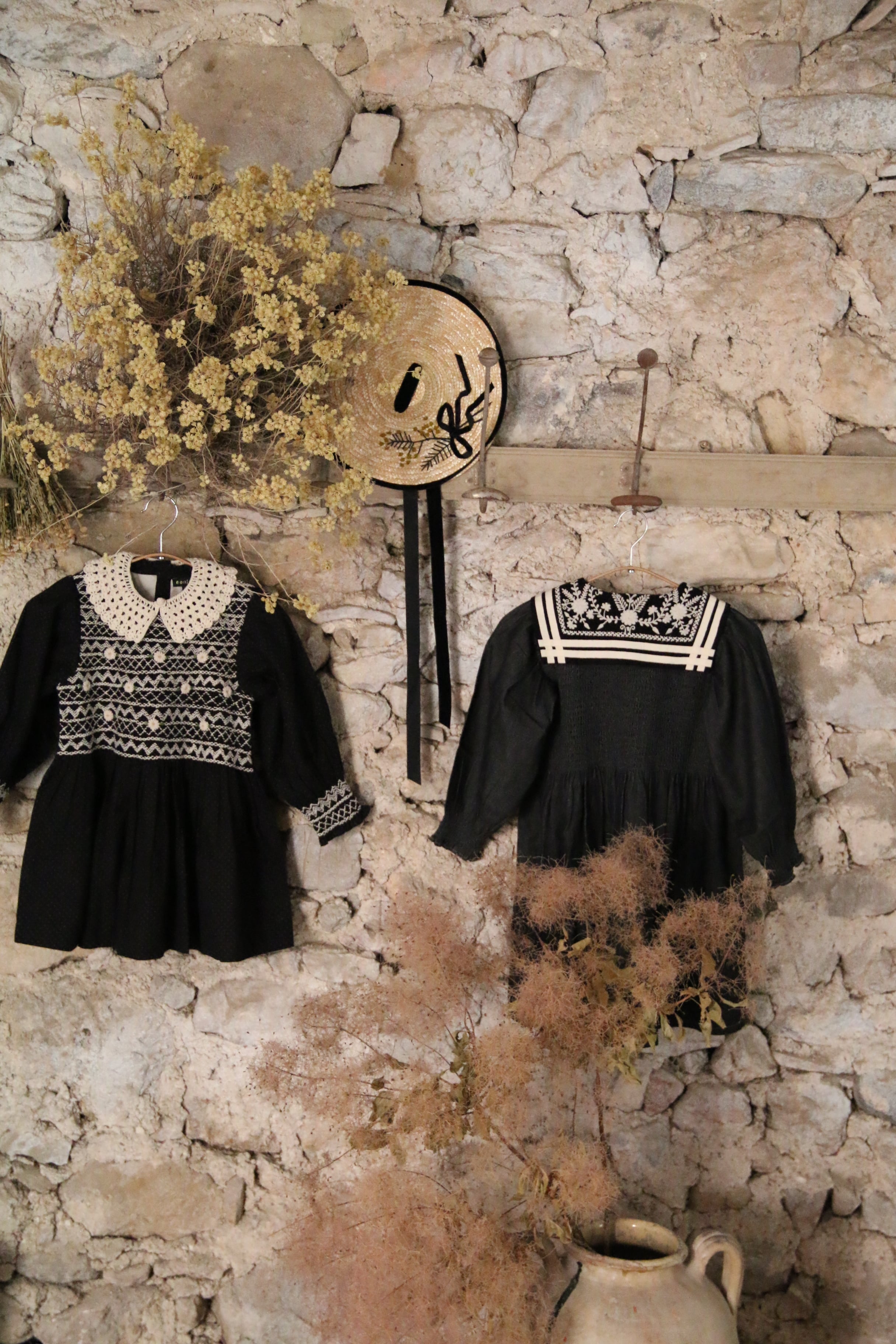 BONJOUR DIARY  Sailor blouse black baby cord