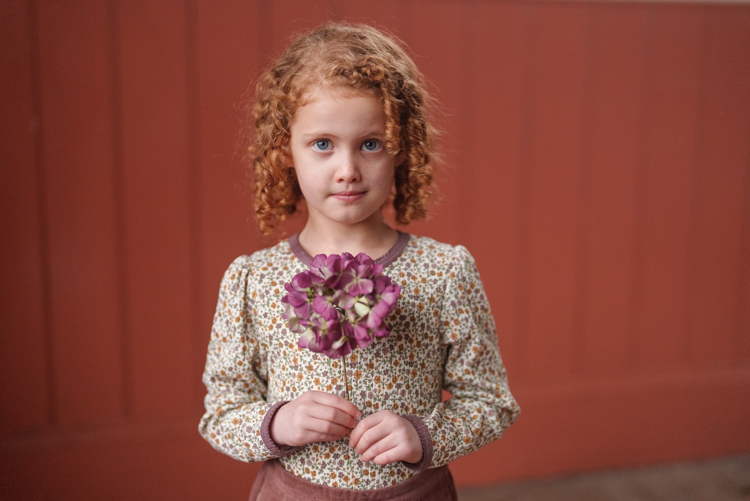 little cotton clothes Organic Pointelle T-shirt Praire Floral