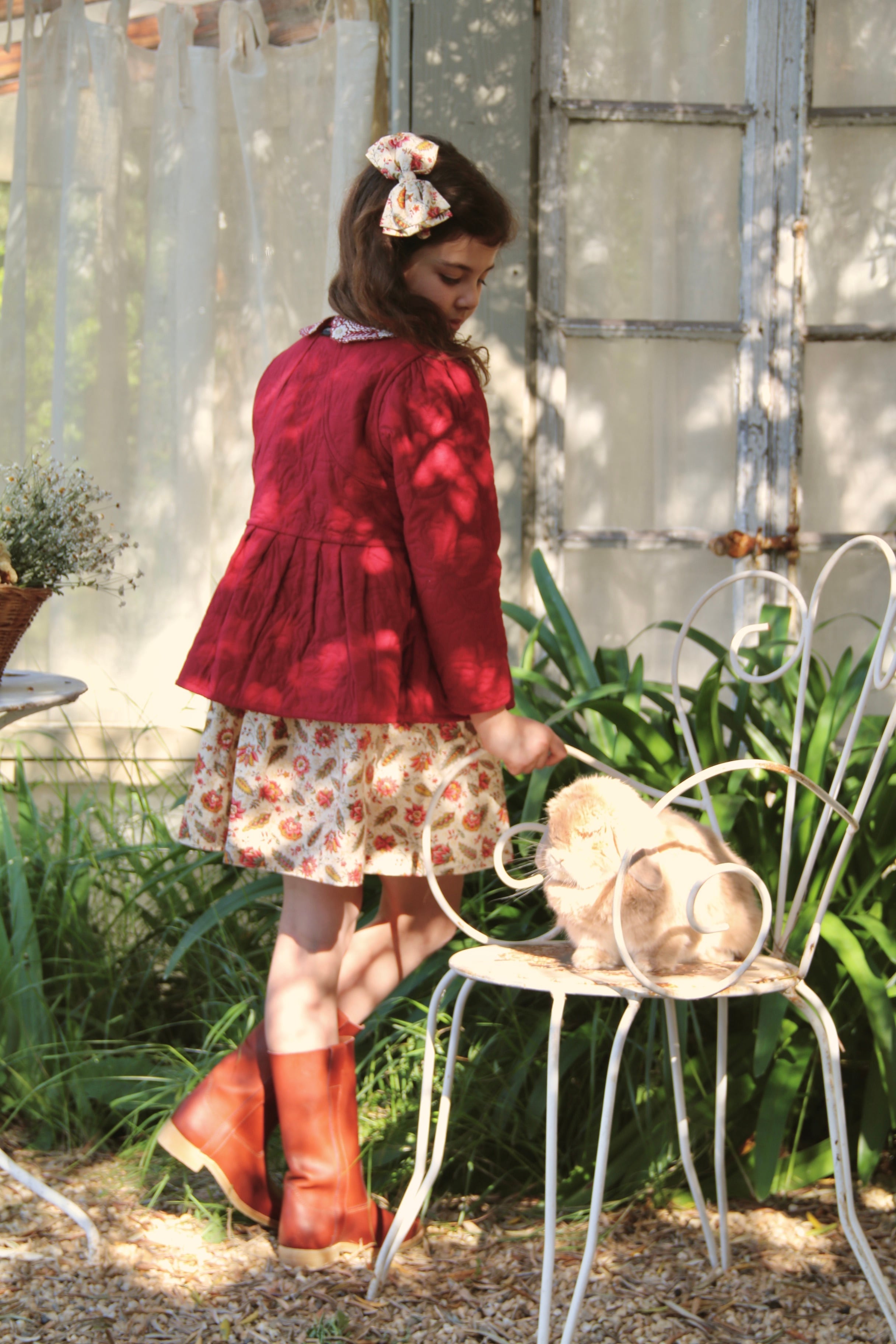 bonjour diary ボンジュールダイアリー　4Y ジャケット　アウター BONJOUR DIARY Quilted jacket Aline print