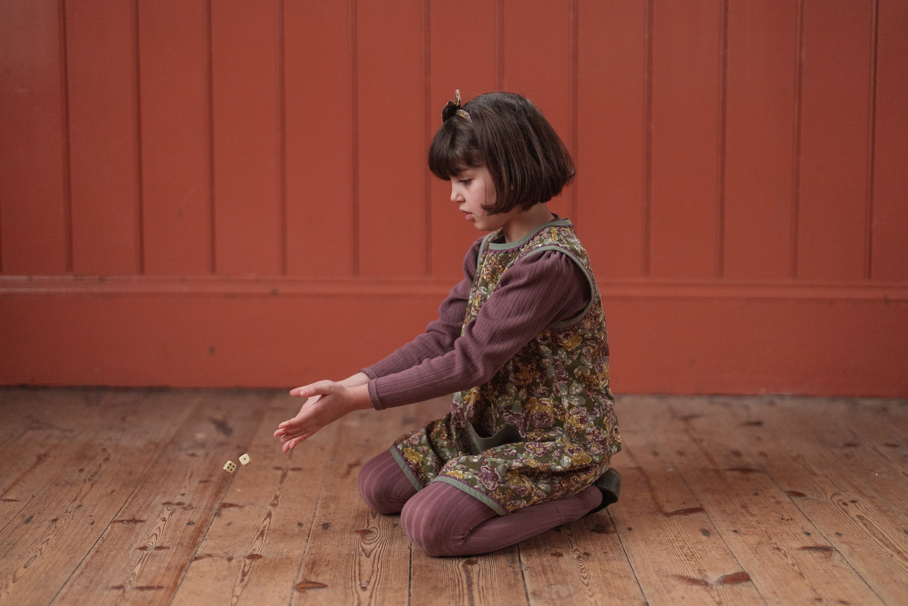 little cotton clothes Holly Romper Velvet in Juniper