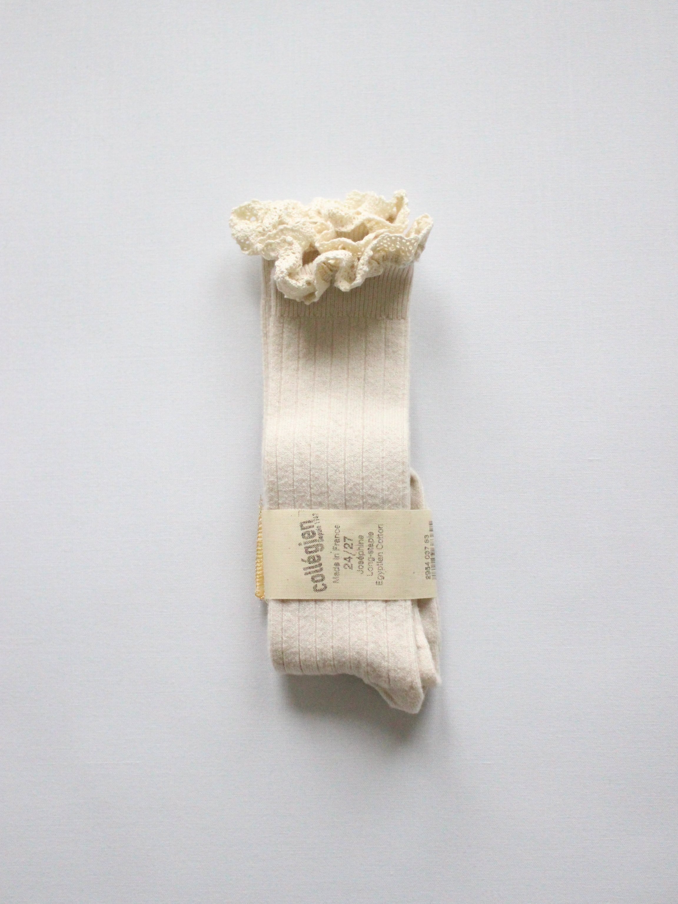 collegien Josephine lace-Trim Ribbed Knee-high Socks Doux agneaux