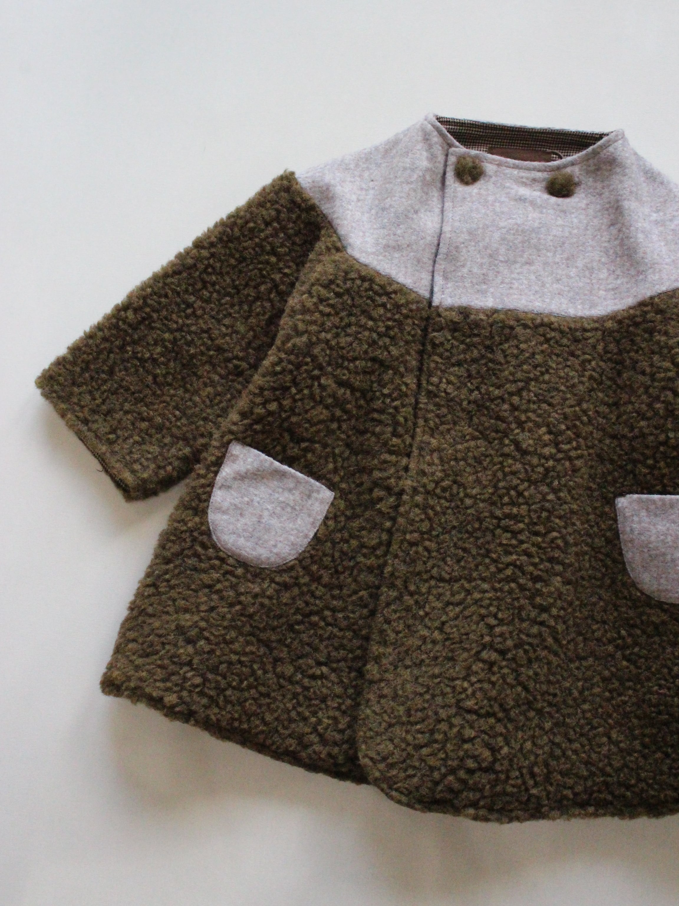 HELLO LUPO Duble Bell Coat - Mossy Cloud/Winter Smoke