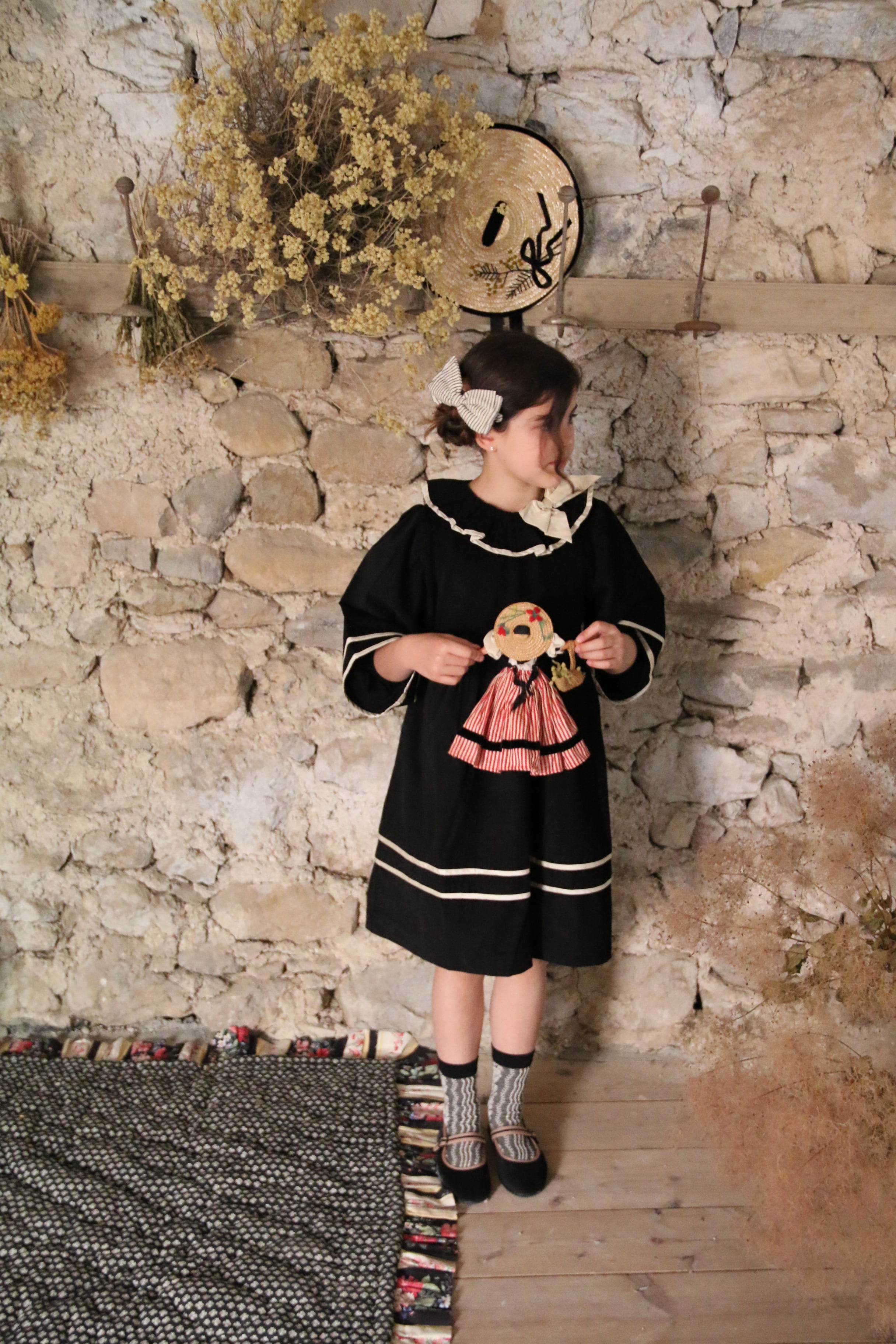 BONJOUR DIARY Dress black baby cord