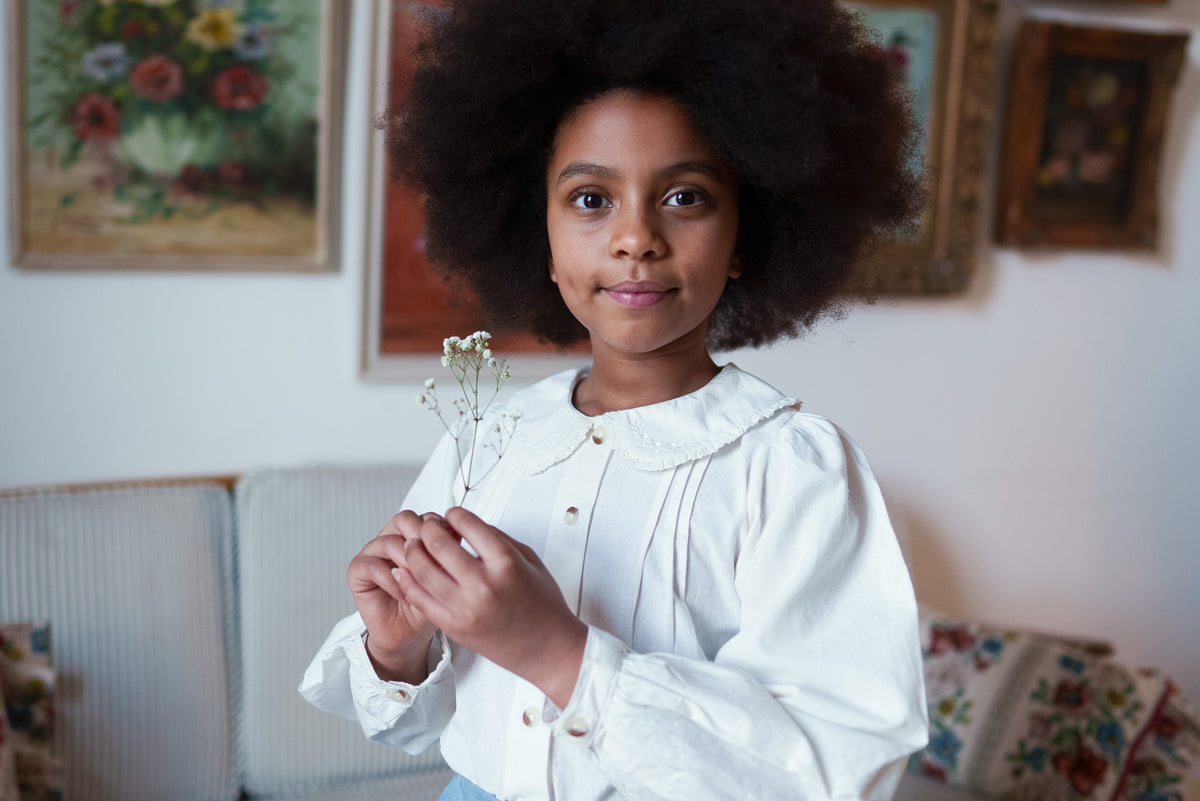little cotton clothes  Ivy Blouse Off White