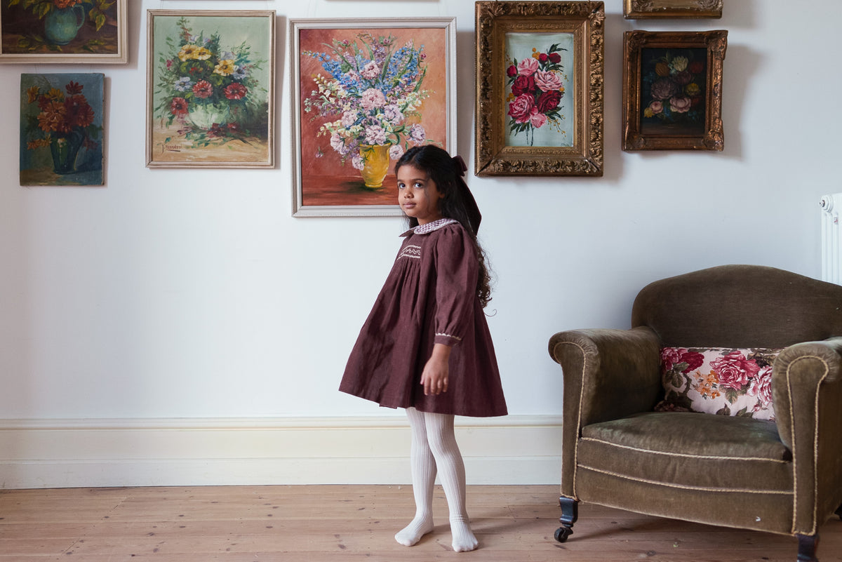 little cotton clothes  Velvet Ruby Dress in Sugarplum