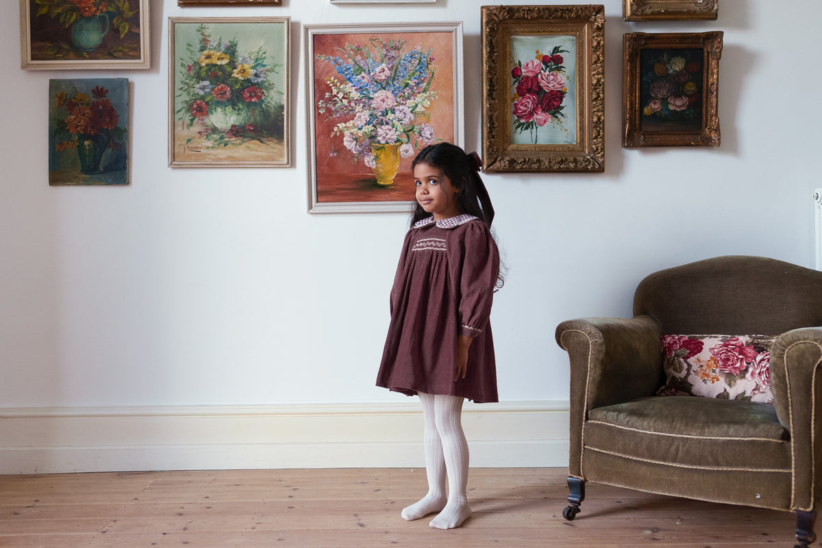 little cotton clothes  Velvet Ruby Dress in Sugarplum