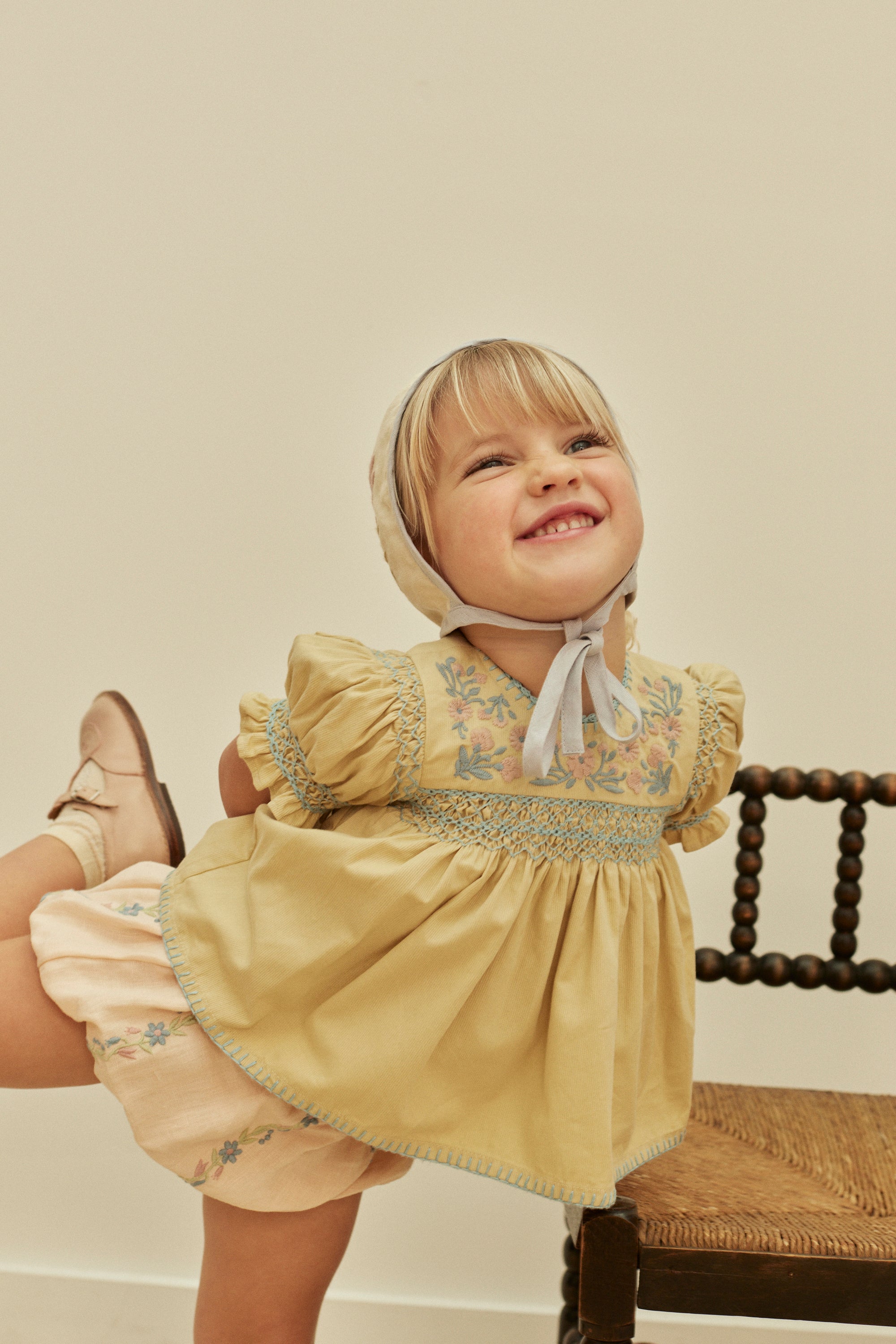 apolina ロンパース 2-3y APOLINA BABY LULA EMBROIDERED BLOOMER - BLUSH