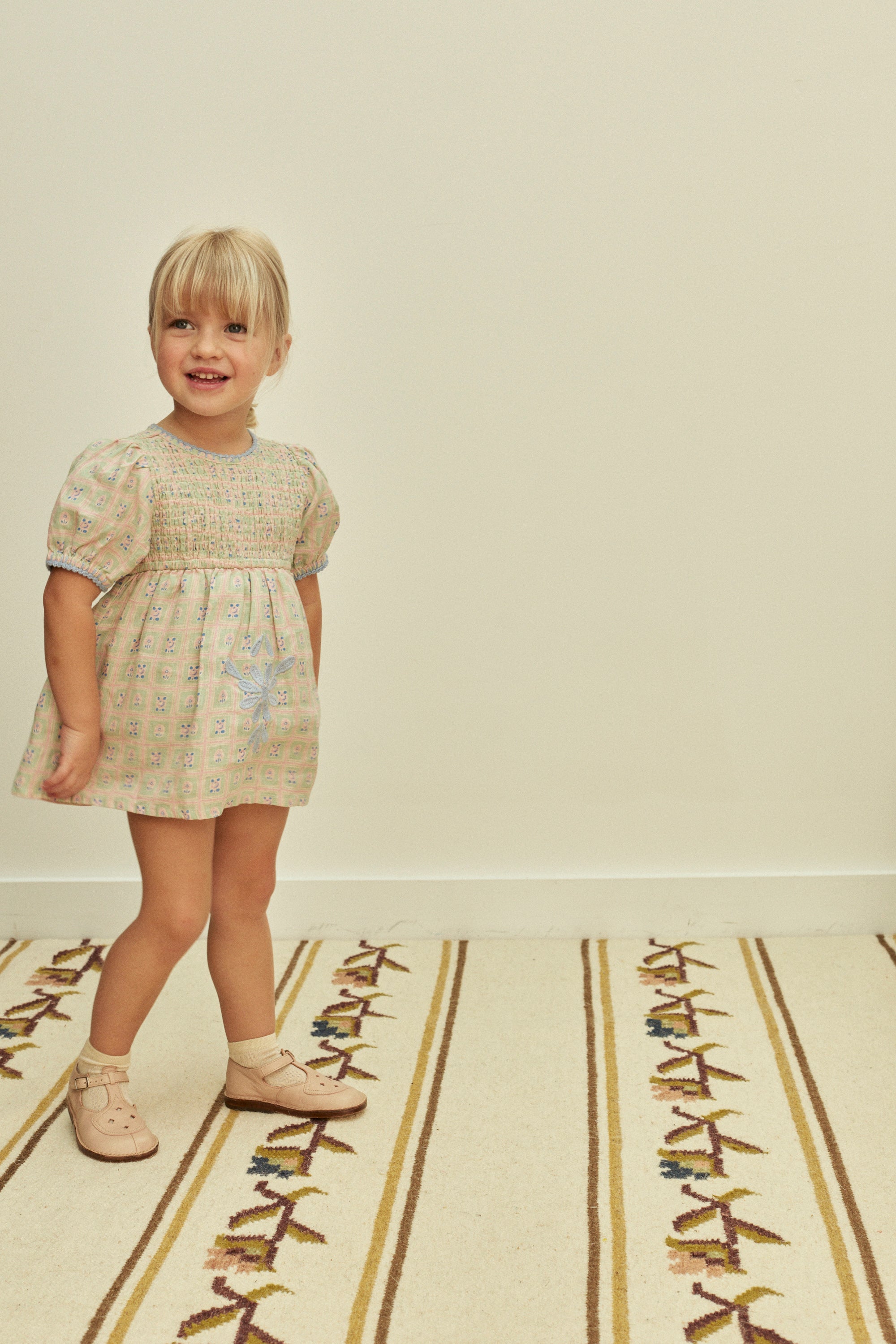 APOLINA  BABY NOEMIE DRESS - ROSEPANEL MINT