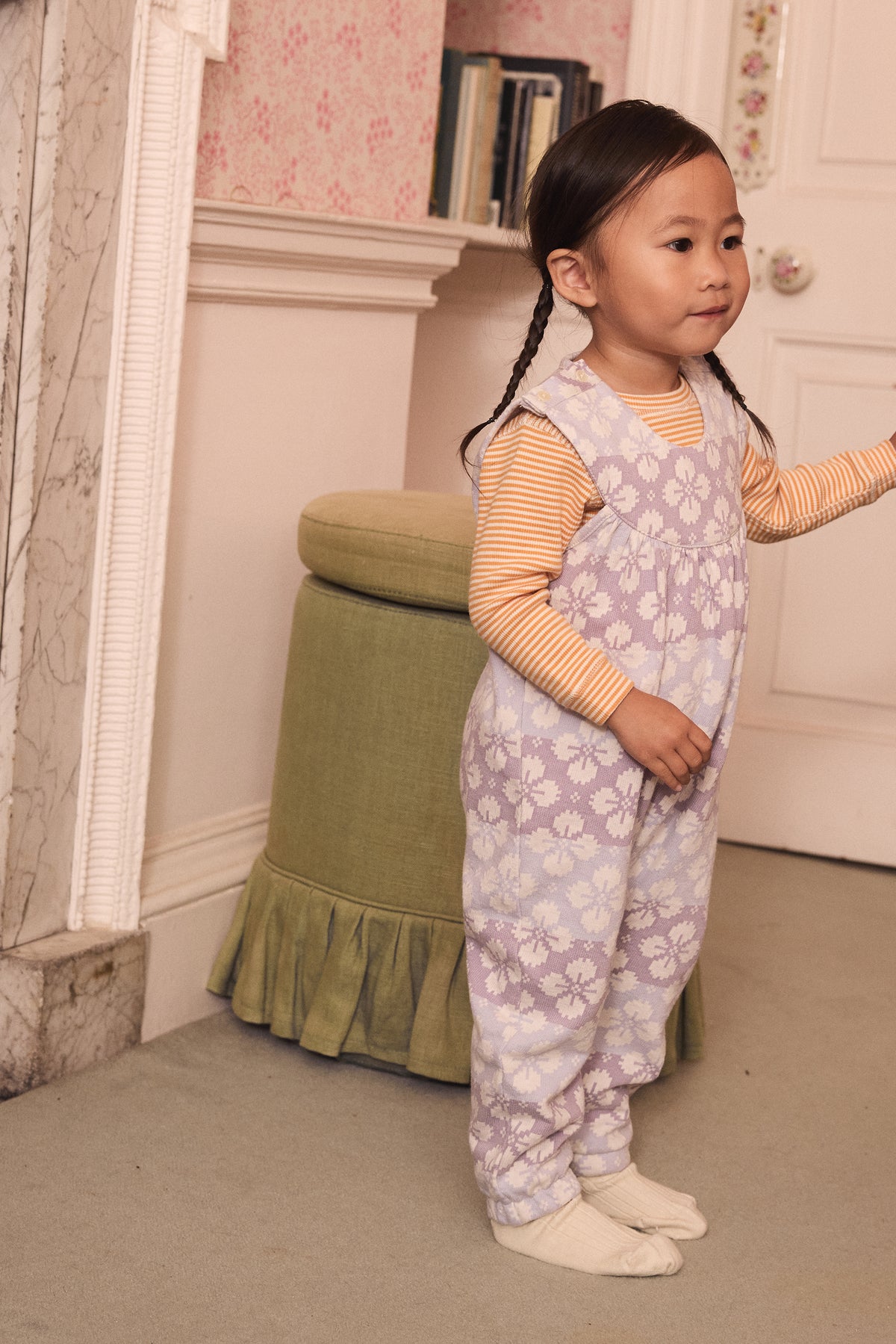 APOLINA  BABY JERSEY HILDA OVERALL ROMPER - ICELANDIC POPPY