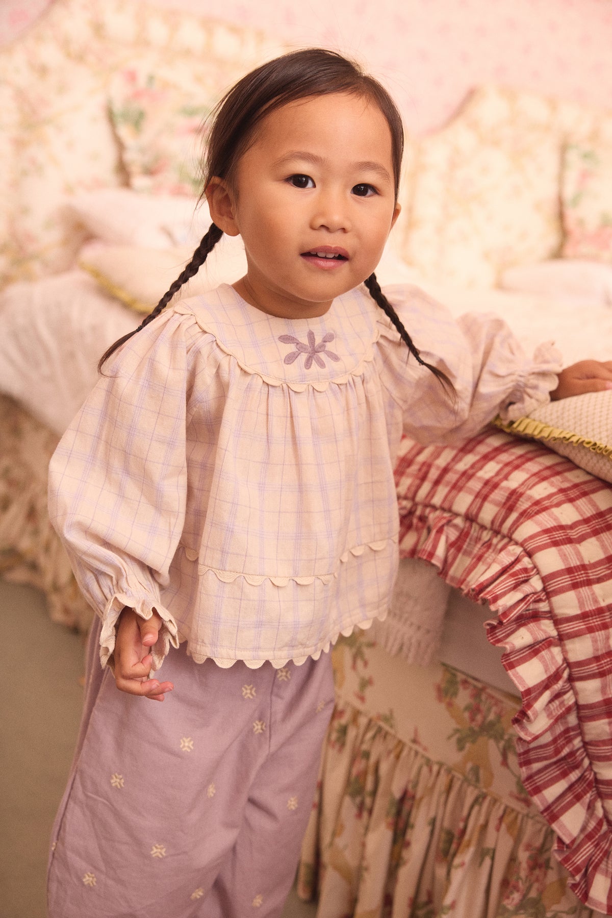 APOLINA  BABY LOLA BLOUSE - CAMP CHECK
