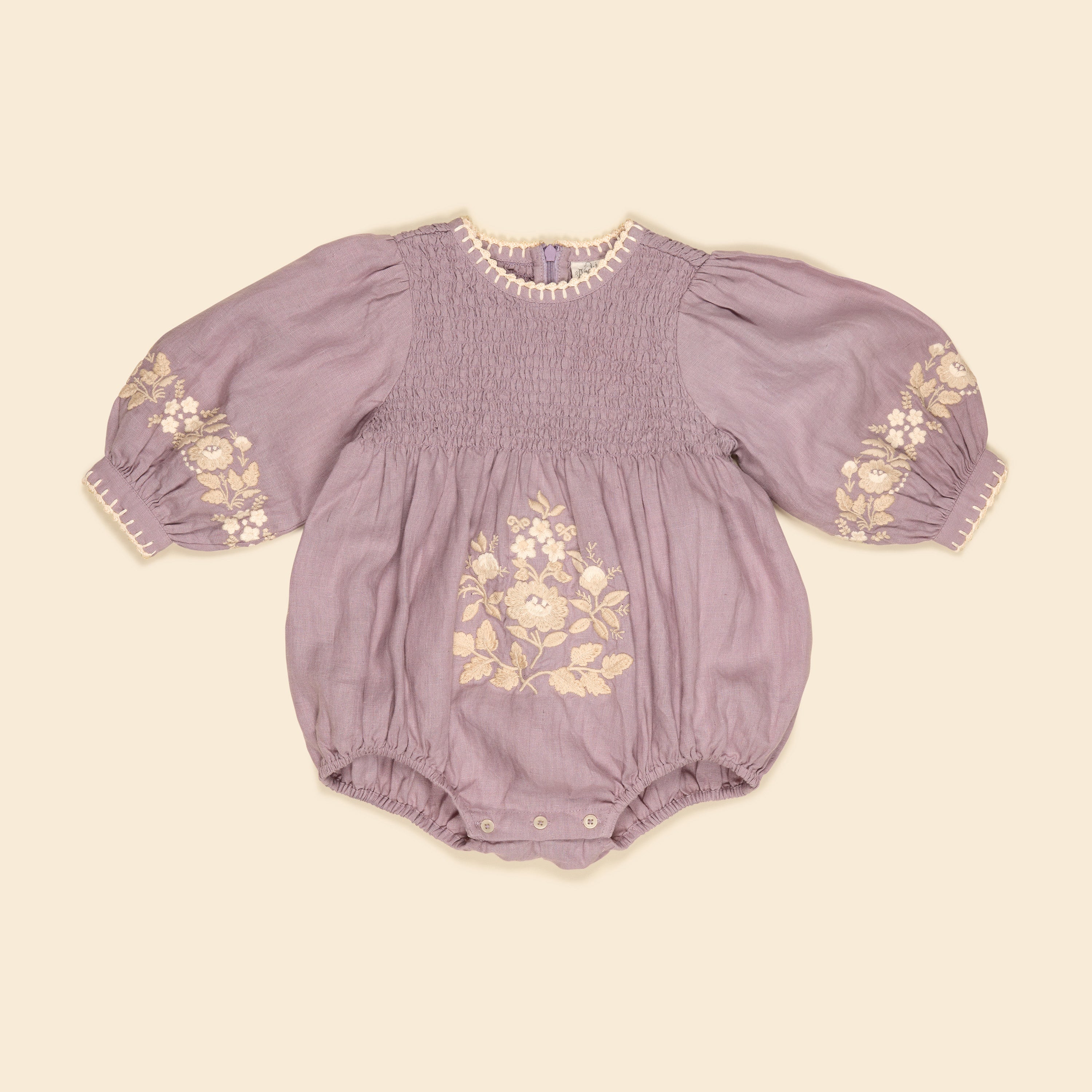 APOLINA BABY NOEMIE ROMPER - DUSKY LAVENDER