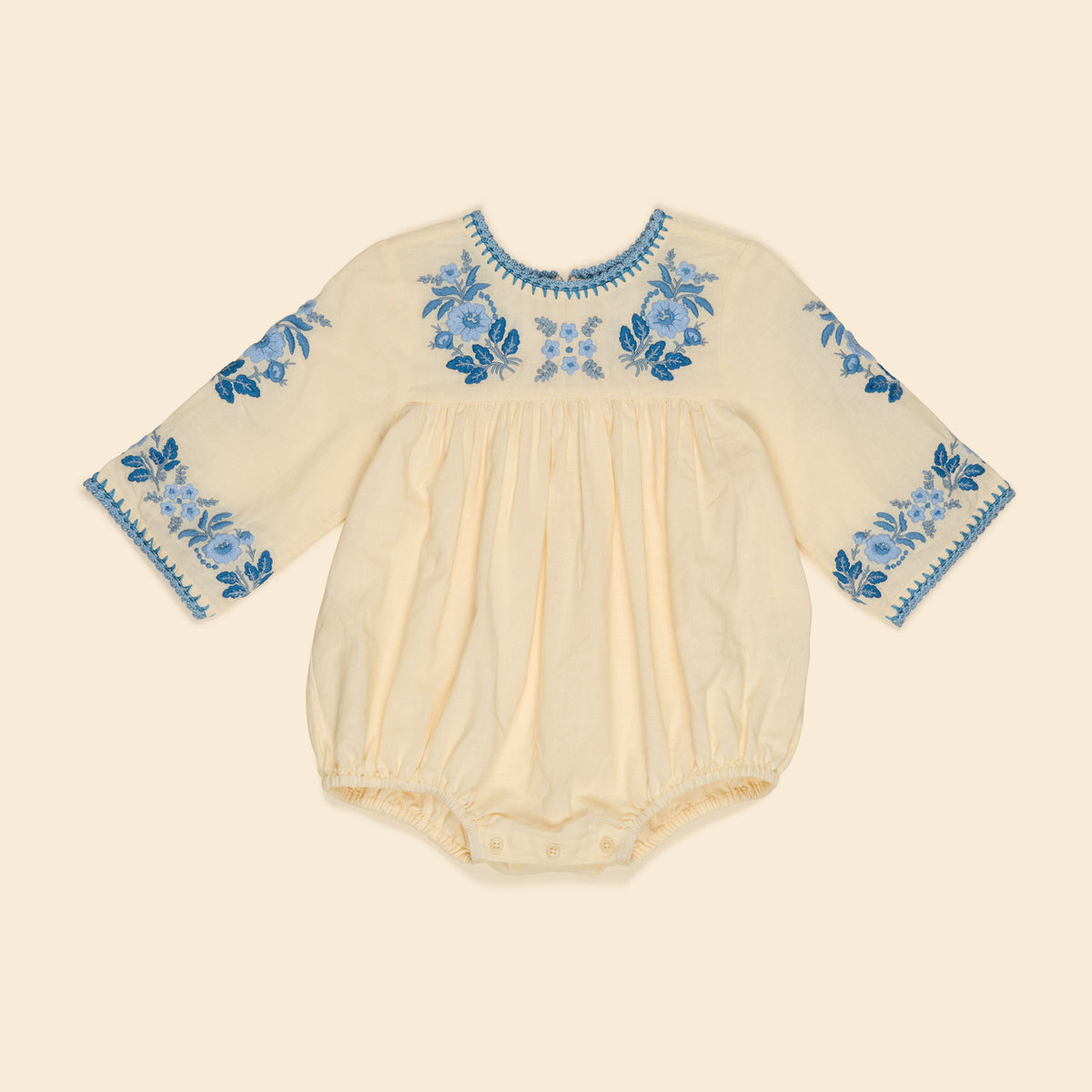 APOLINA  BABY STEVIE LS ROMPER - CREAM