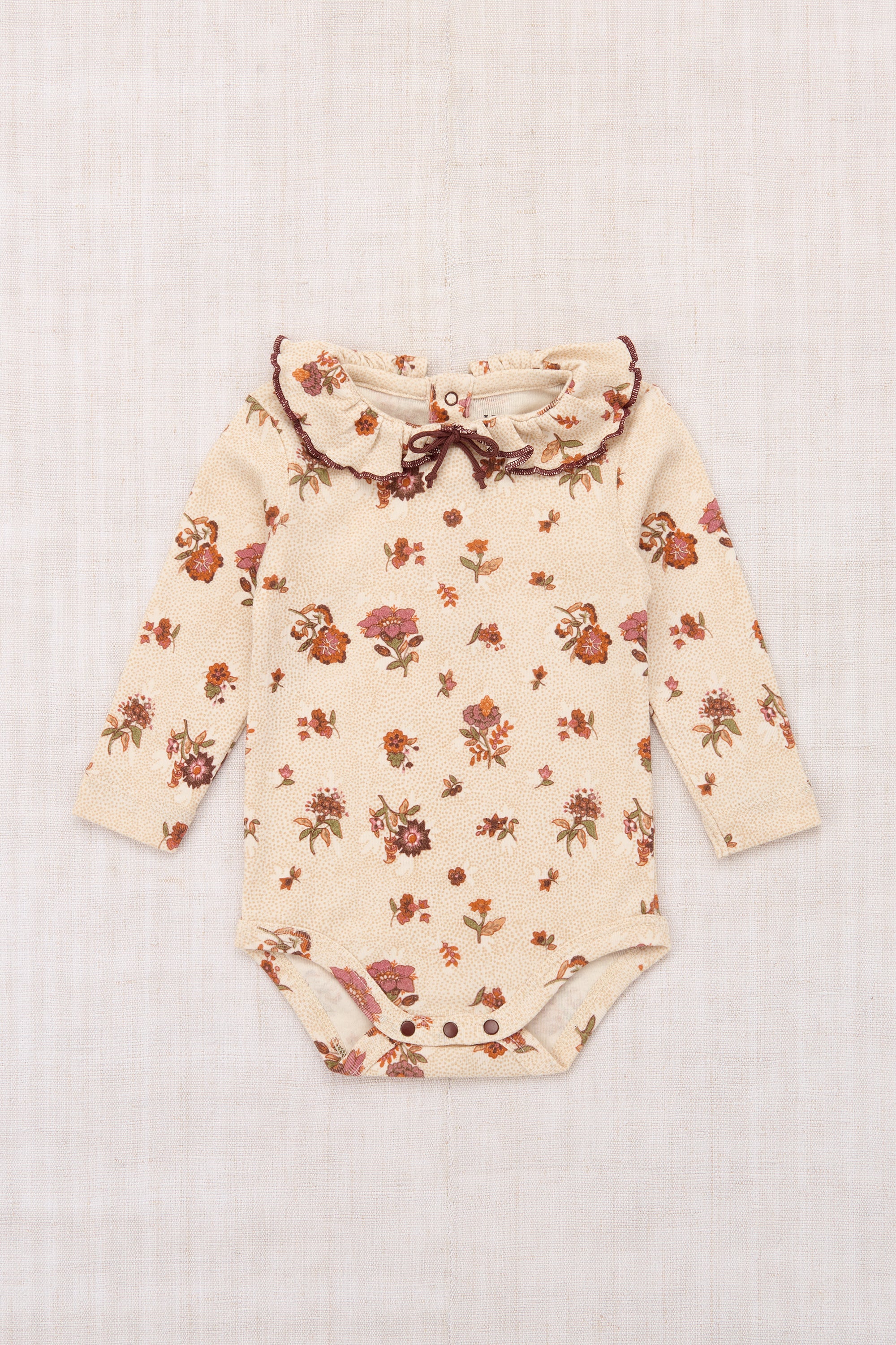 Misha & Puff BABY PATTIE ONESIE (STRING/ANTIQUE ROSE Holyoke Floral) 2