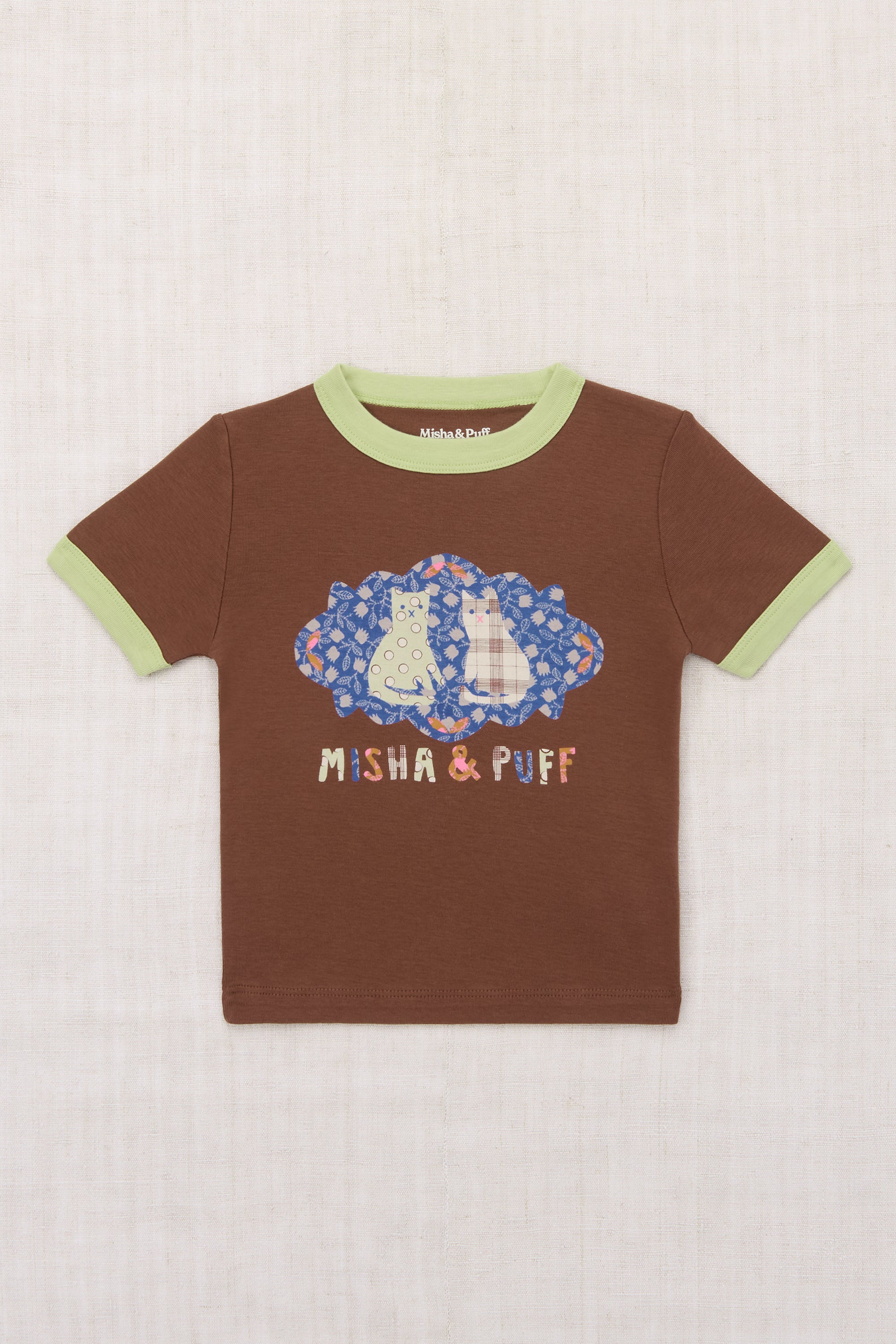 Misha & Puff　BARN CATS COLLAGE RINGER TEE  COLA  26ss Drop1