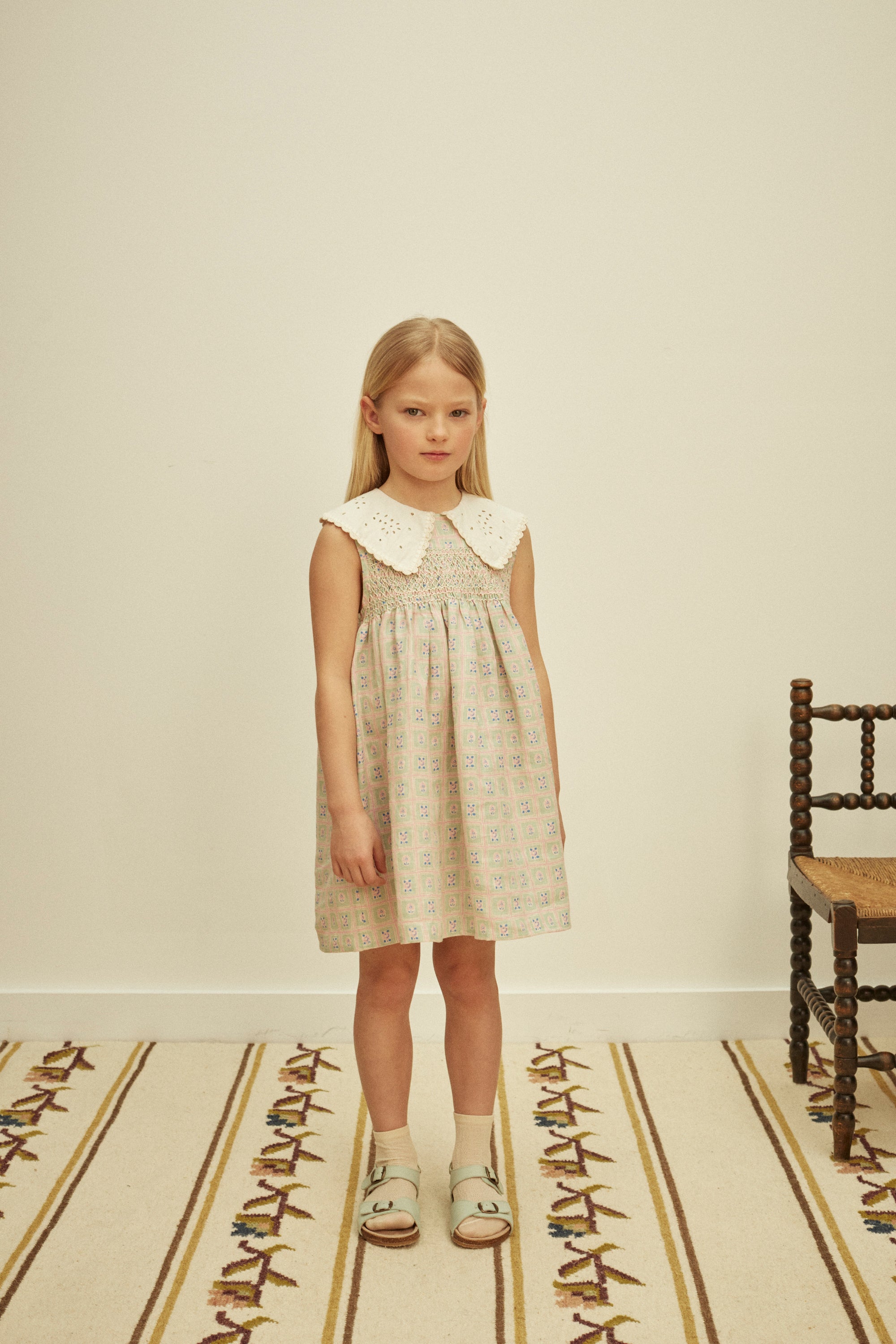 APOLINA  CORNELIA S/L SMOCK DRESS - ROSEPANEL MINT