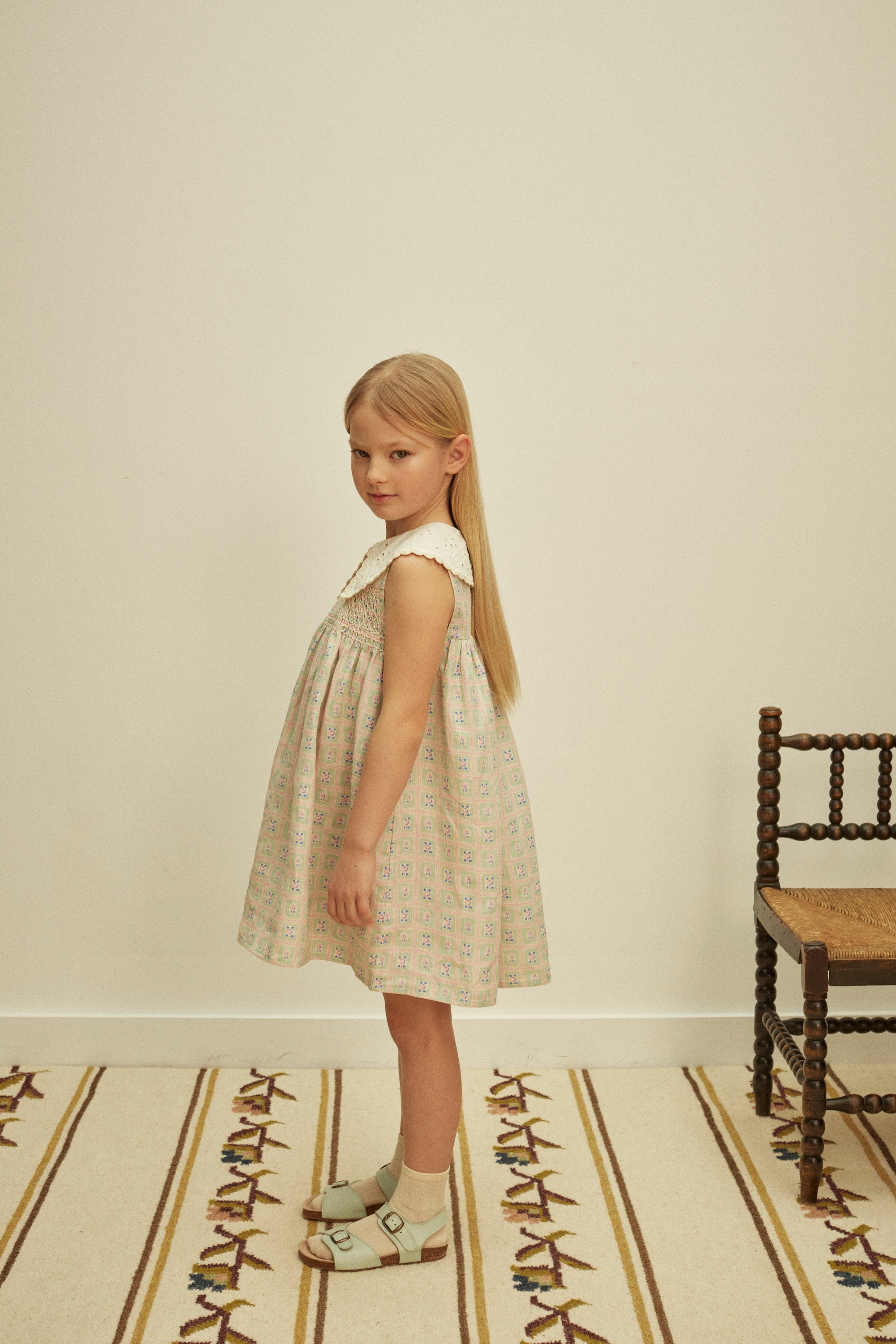 APOLINA  CORNELIA S/L SMOCK DRESS - ROSEPANEL MINT