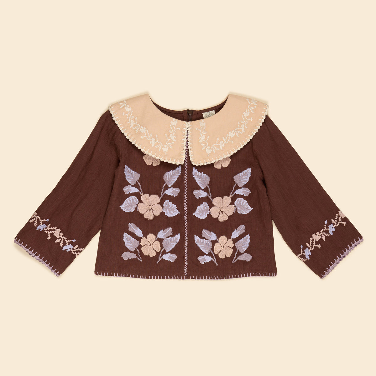 APOLINA  DARIA BLOUSE - DARK CHOCOLATE