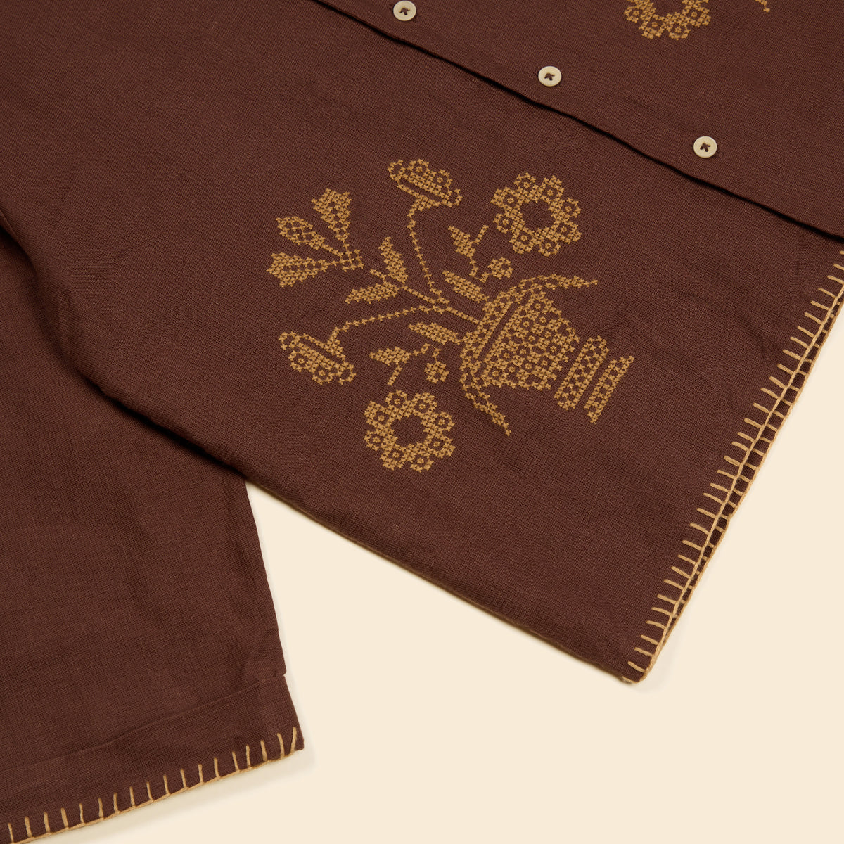 APOLINA  DONNY LS SHIRT - DARK CHOCOLATE