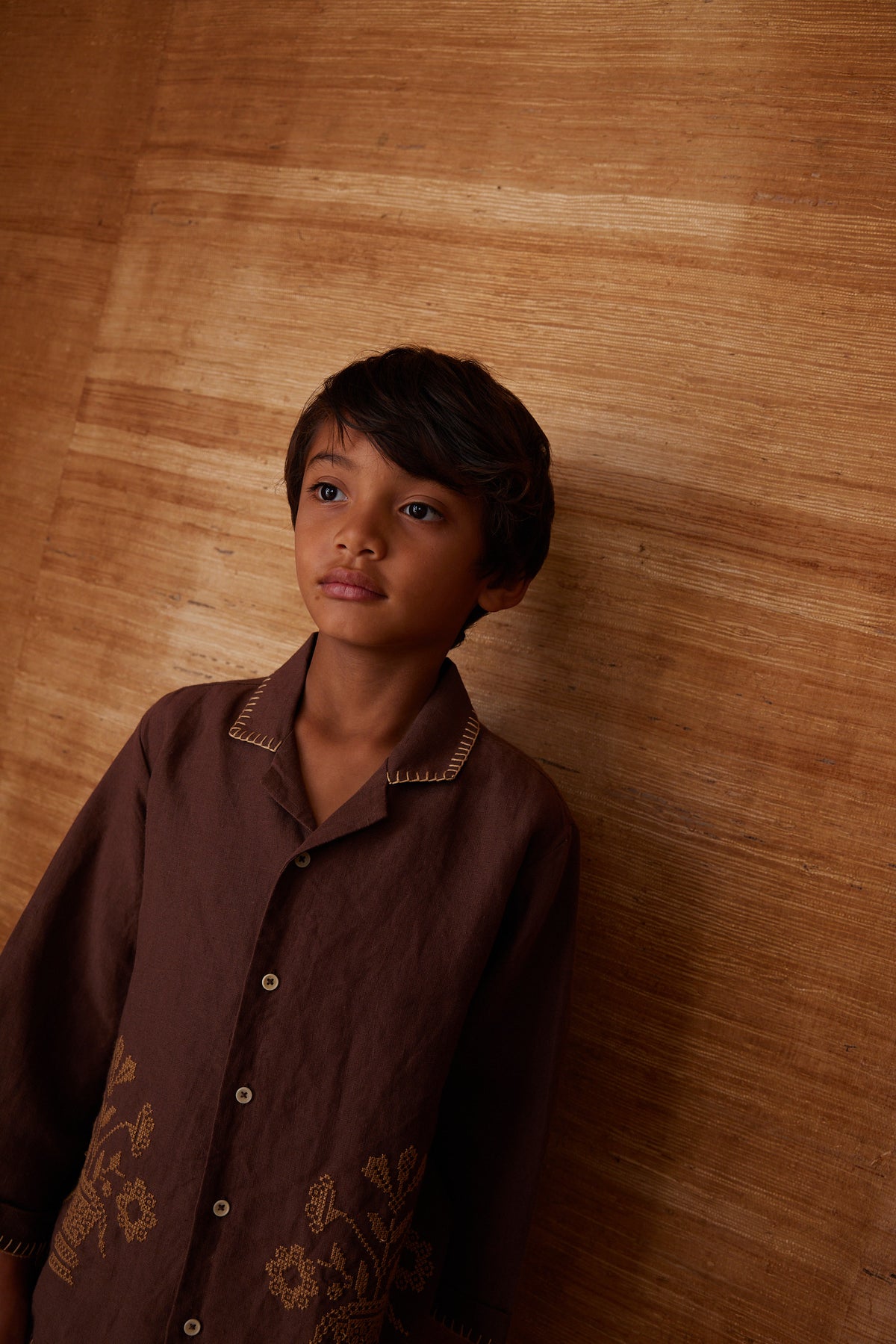 APOLINA  DONNY LS SHIRT - DARK CHOCOLATE