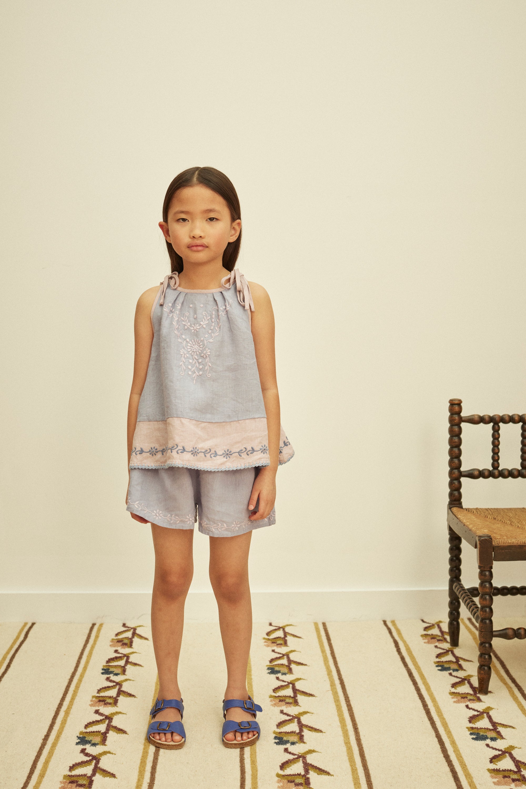 APOLINA  EMELINE SHORT SET - BLUE-LILAC/LILAC