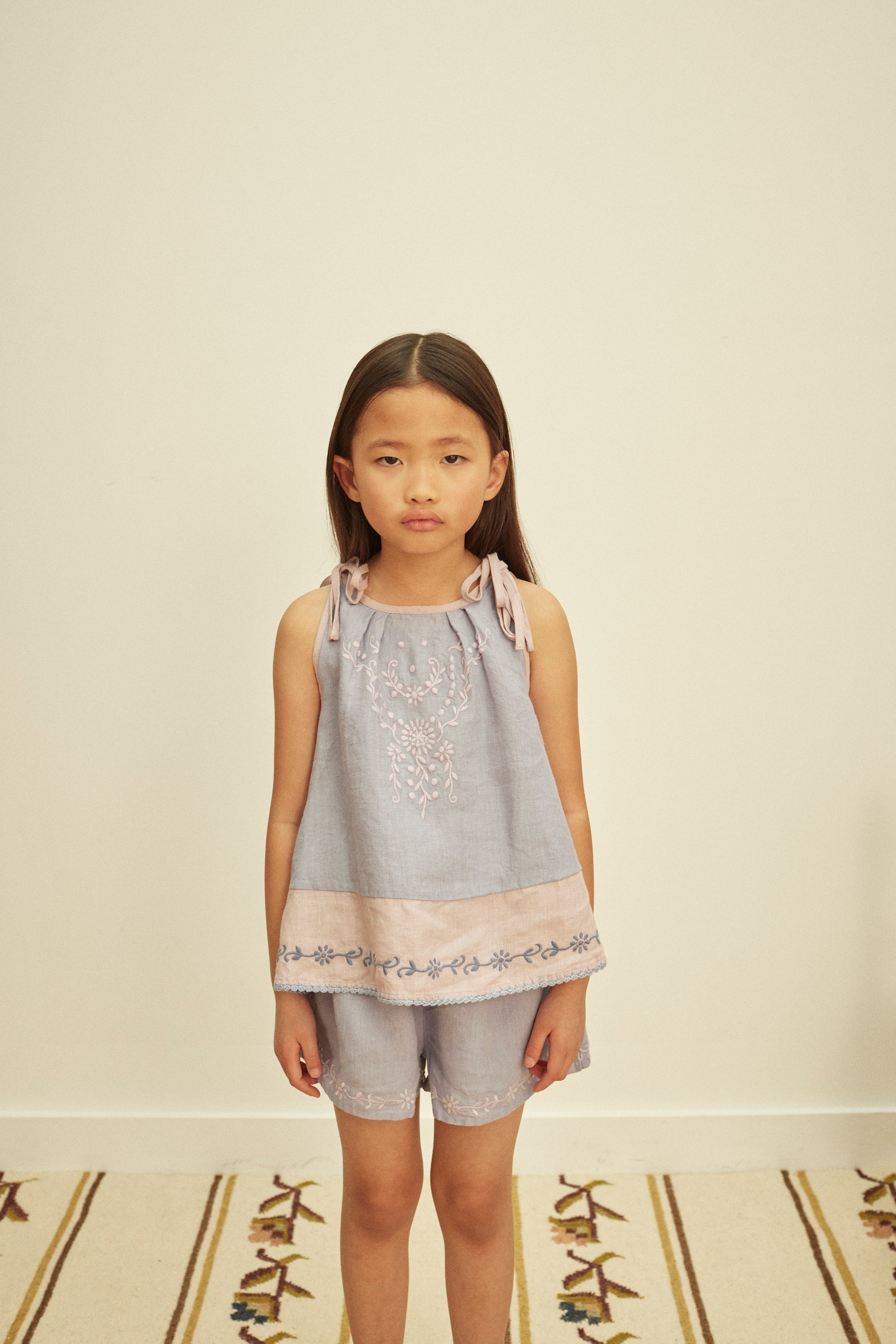 APOLINA  EMELINE SHORT SET - BLUE-LILAC/LILAC