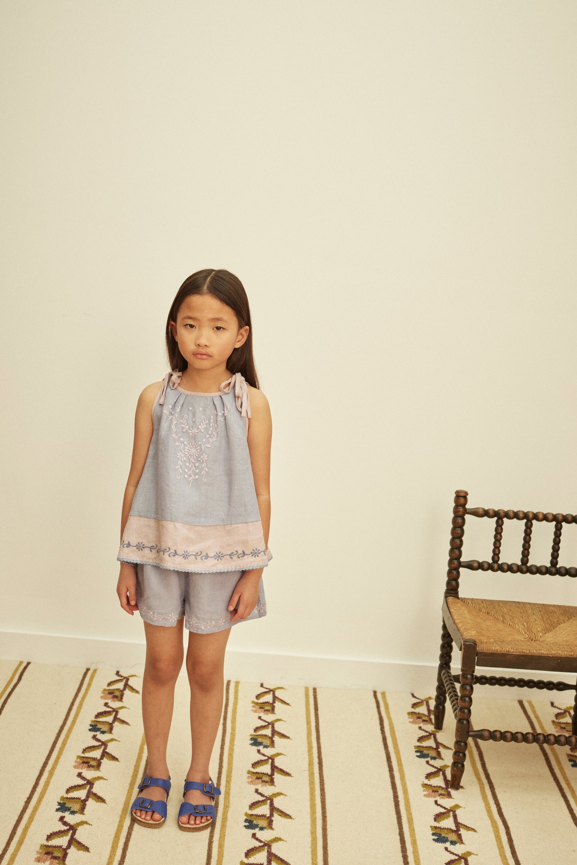 APOLINA  EMELINE SHORT SET - BLUE-LILAC/LILAC