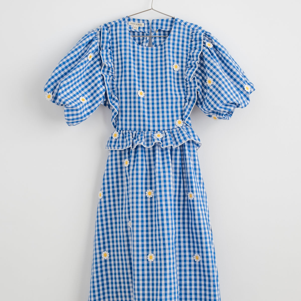 FISH & KIDS DAISY FLOWERS DRESS BLUE