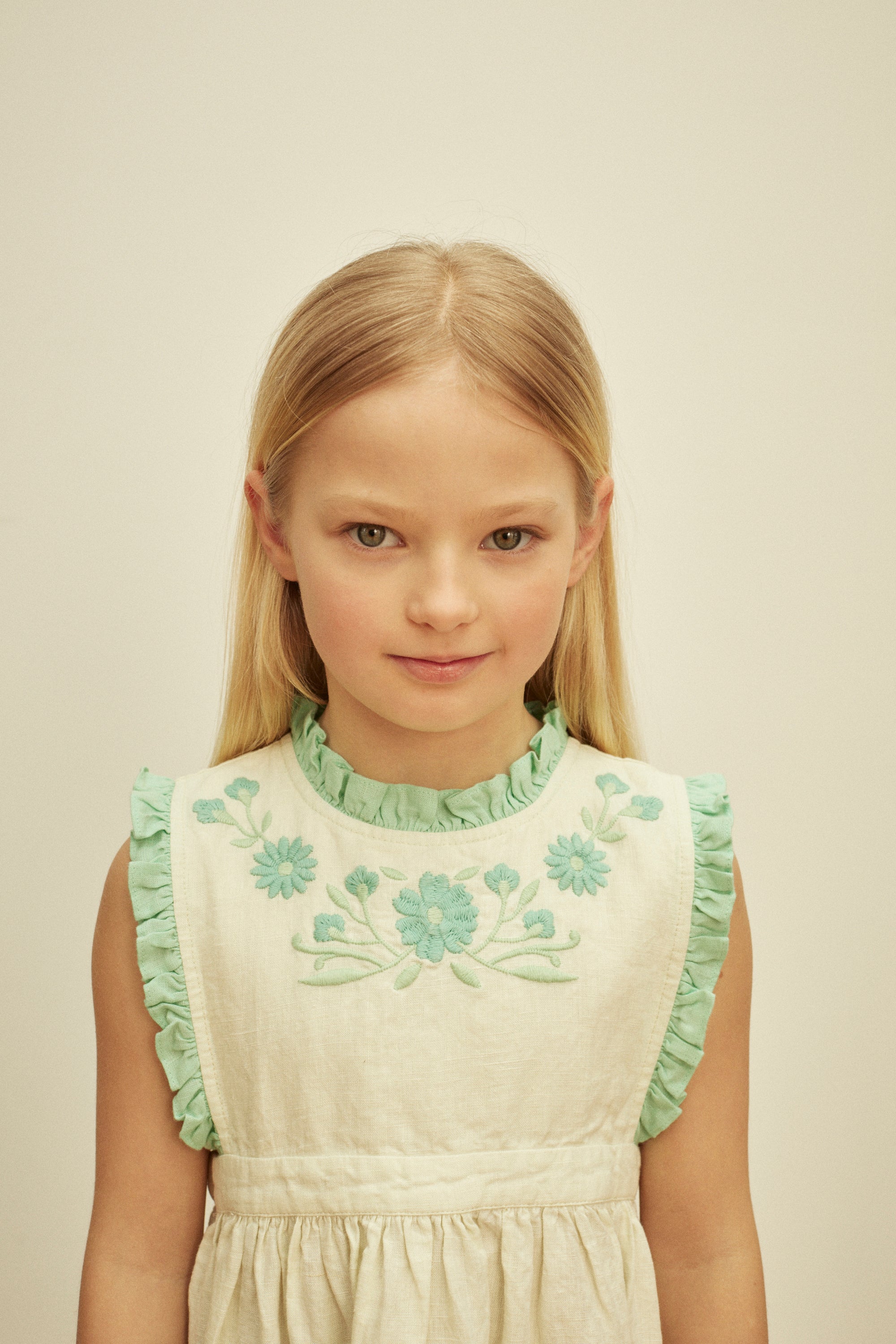 APOLINA IDA DRESS - MINT CREAM/SEAGLASS APOLINA IDA DRESS - MINT CREAM/SEAGLASS