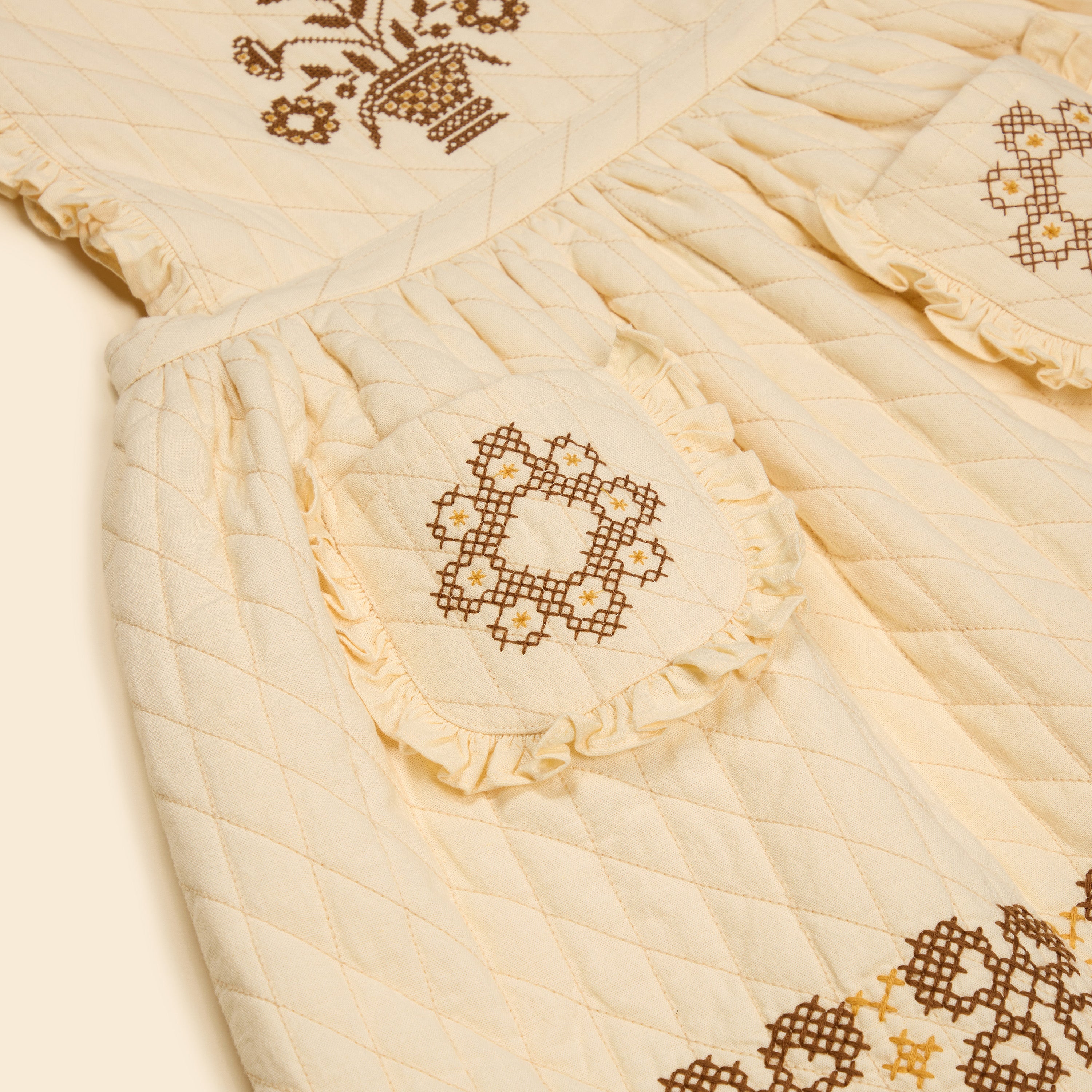 APOLINA IDA QUILTED DRESS - CREAM