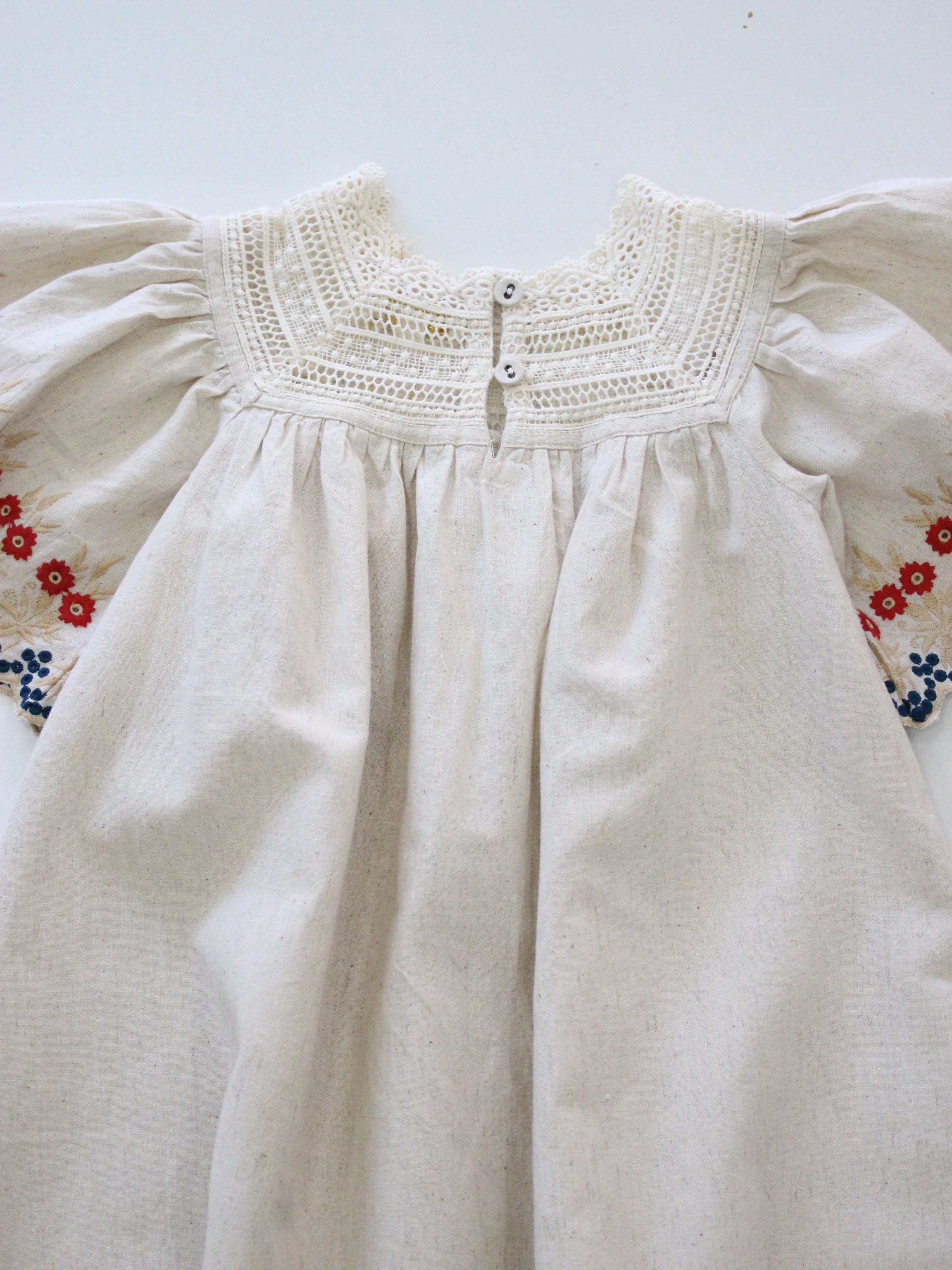 BONJOUR DIARY    Dress Naural cotton flex with multi color eyelette emb