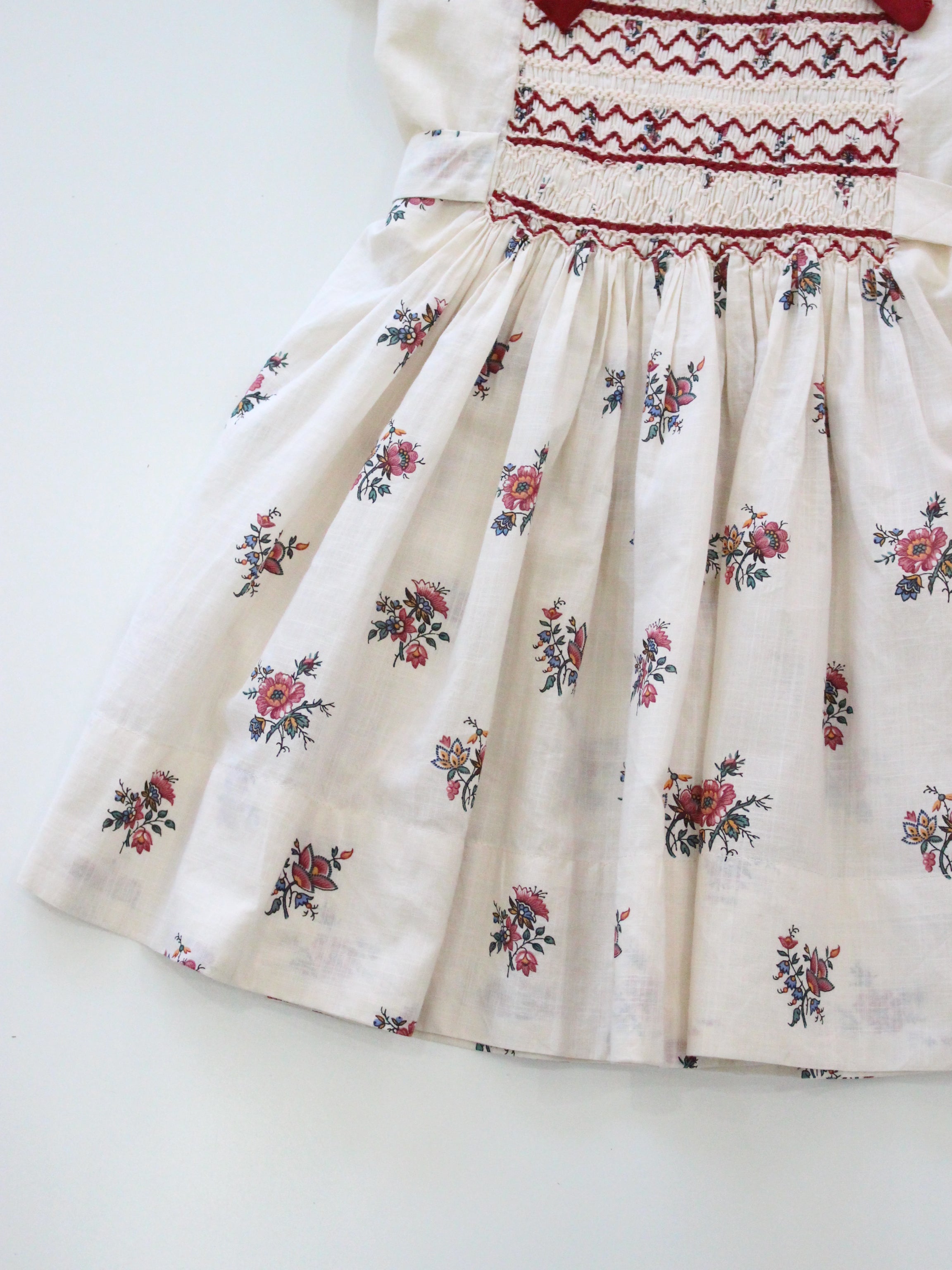 BONJOUR DIARY Handsmock dress Garden flowers print - cotton voile