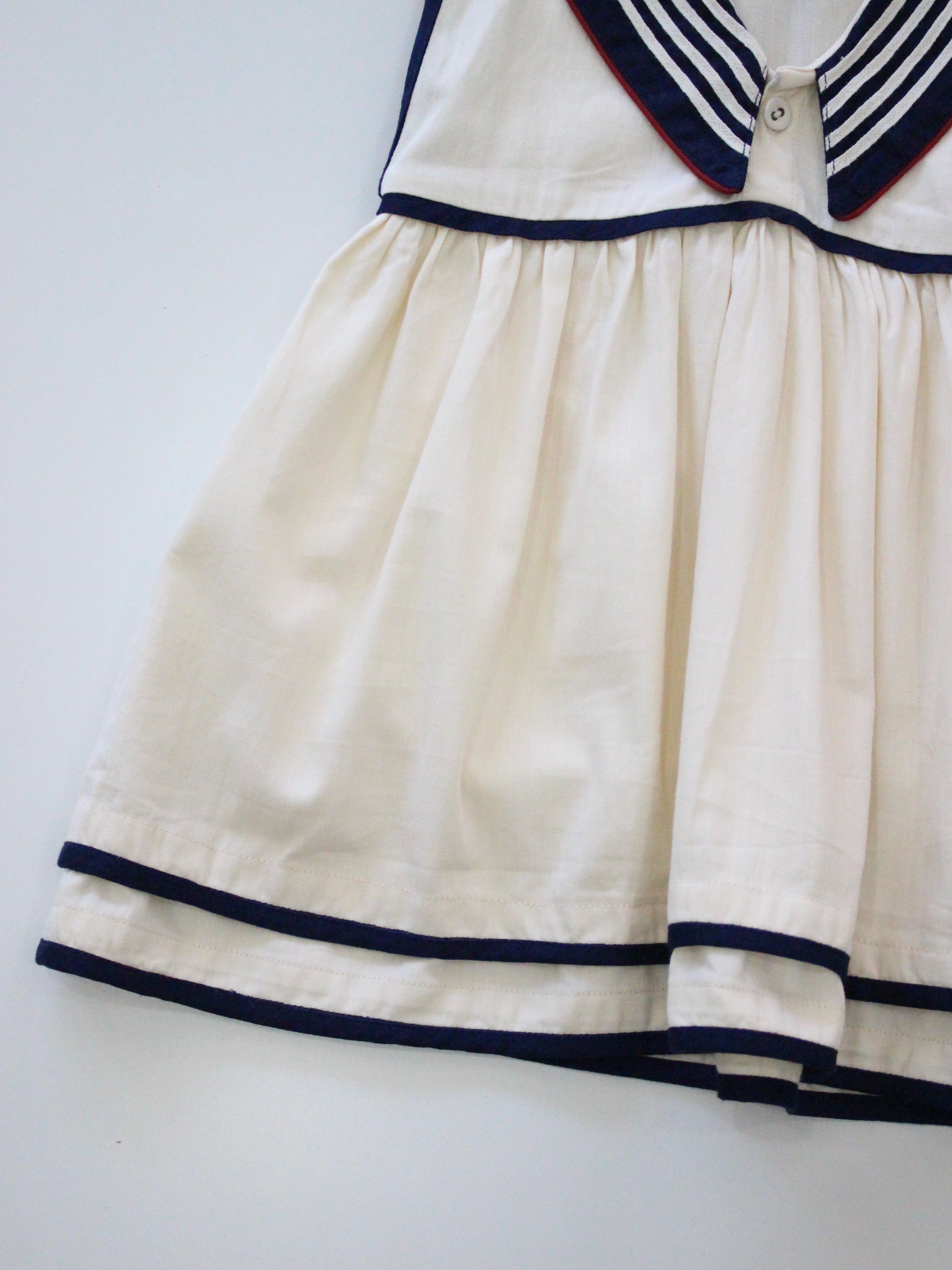 BONJOUR DIARY    Sailor dress Ivory solid Denim
