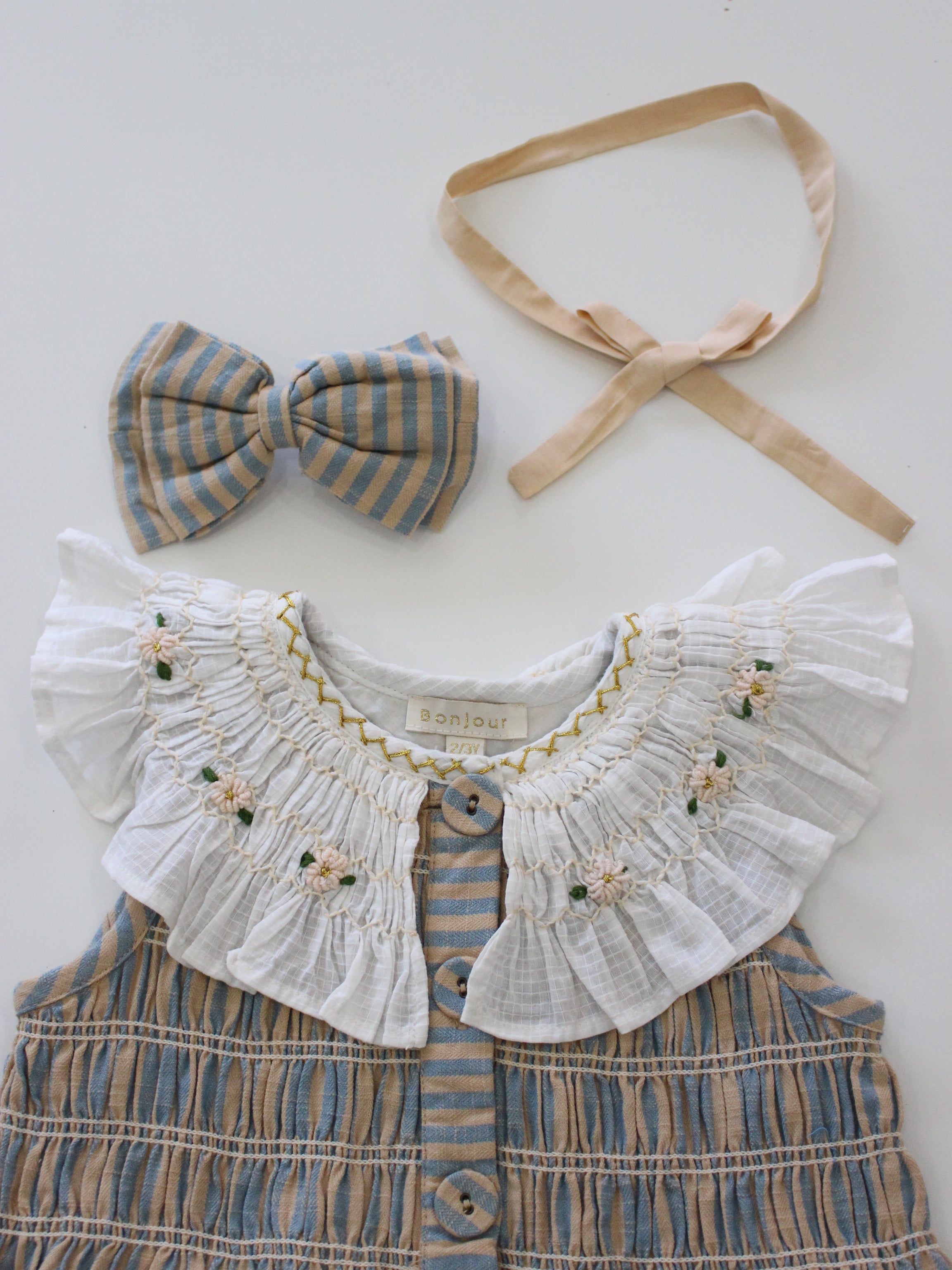 BONJOUR DIARY Tunique with hairclip Transat stripe