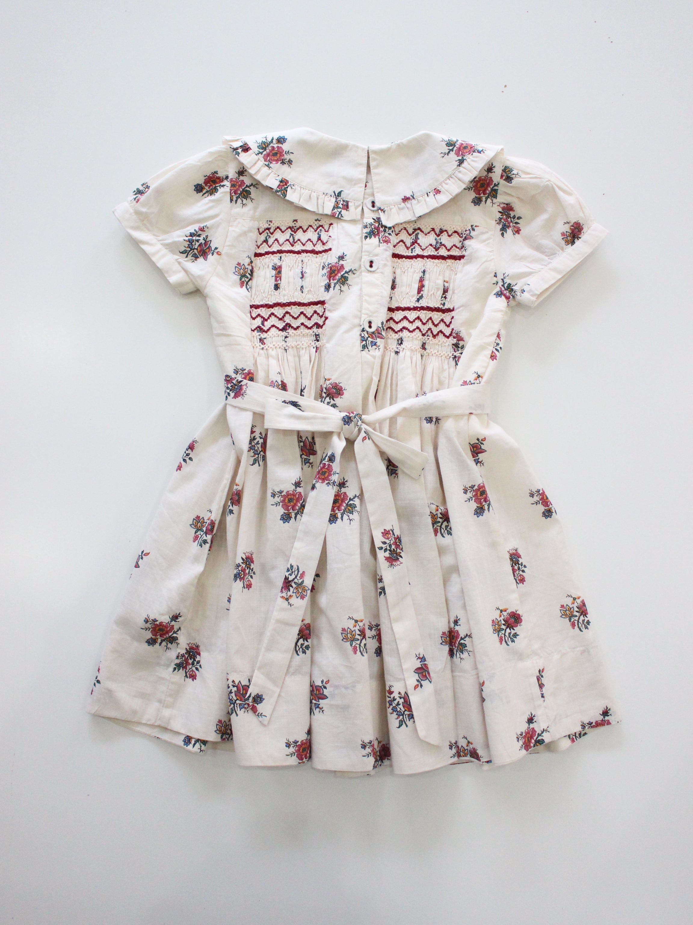 BONJOUR DIARY Handsmock dress Garden flowers print - cotton voile