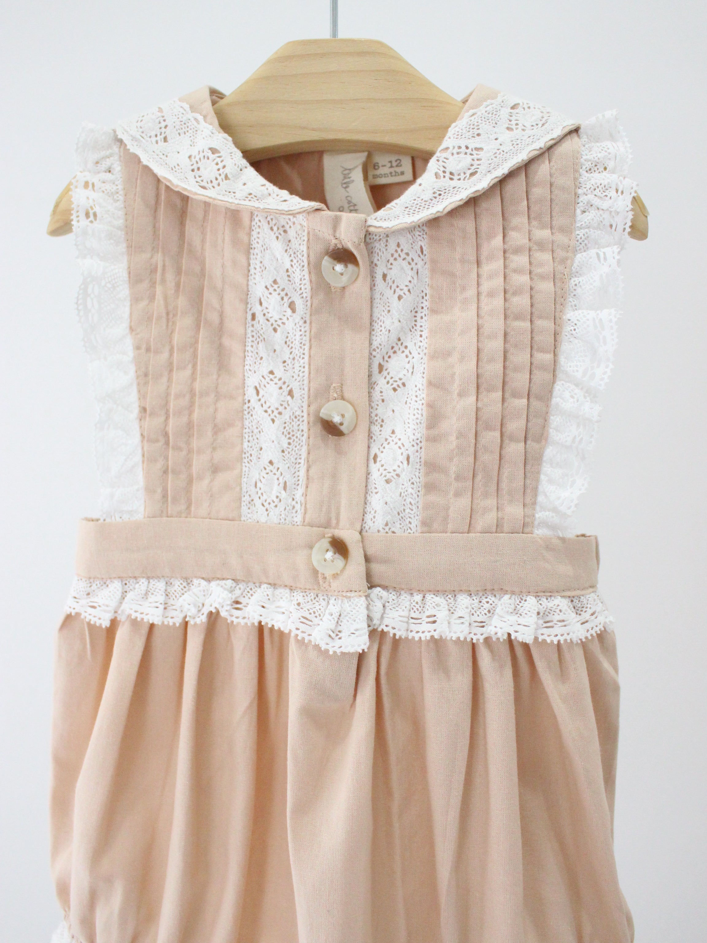 little cotton clothes  Beatrix Romper in Powder