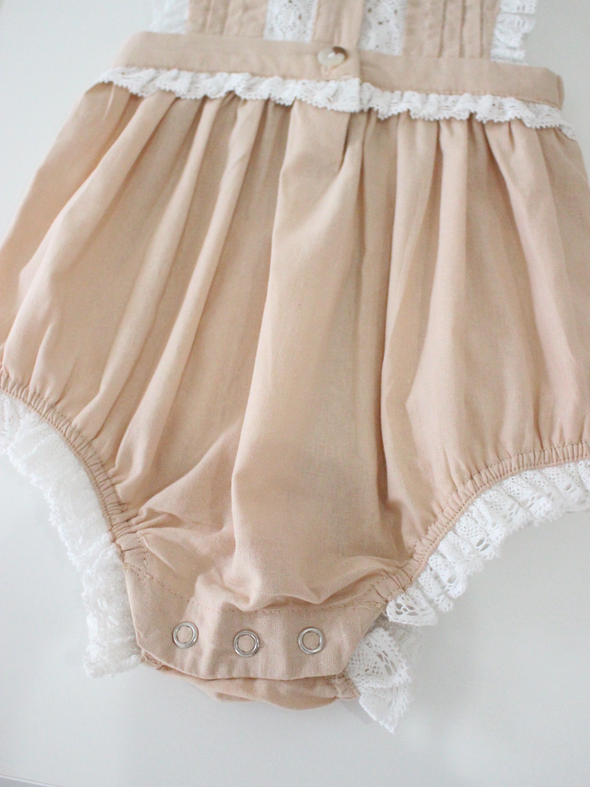little cotton clothes  Beatrix Romper in Powder