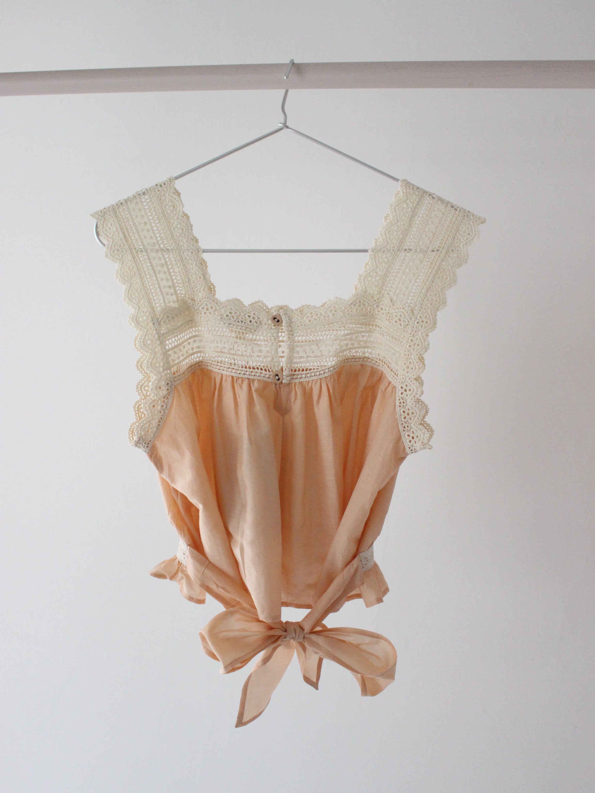 Suranné    Top with lace Pink cotton silk   大人SIZE