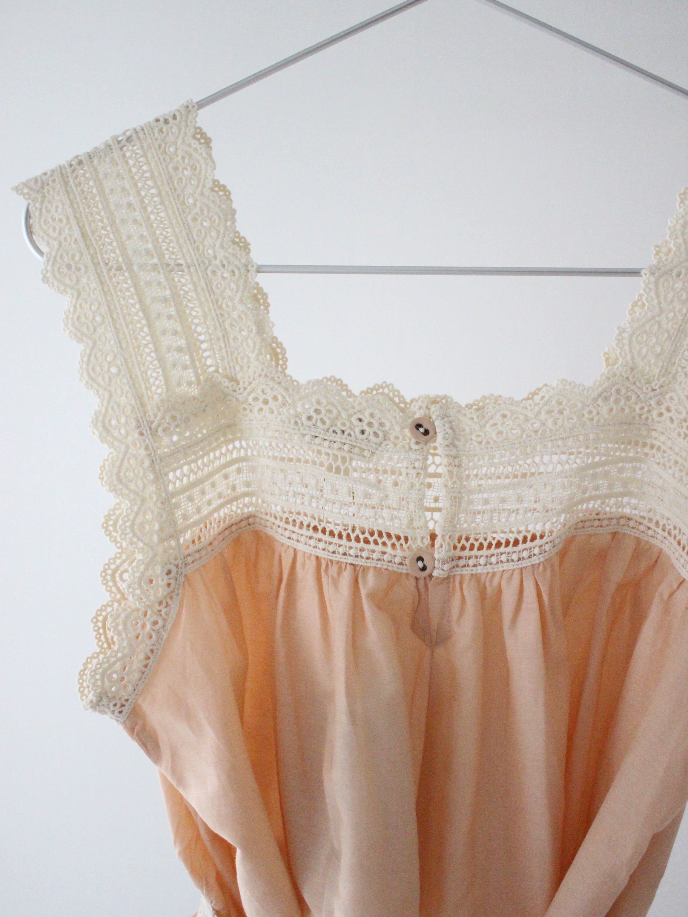 Suranné    Top with lace Pink cotton silk   大人SIZE