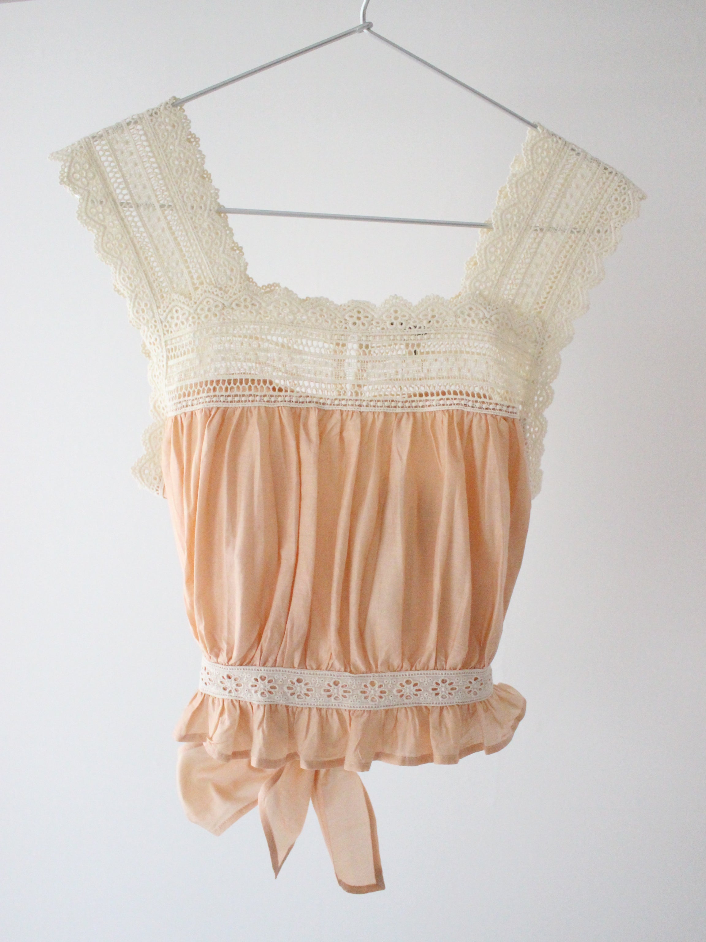 Suranné    Top with lace Pink cotton silk   大人SIZE