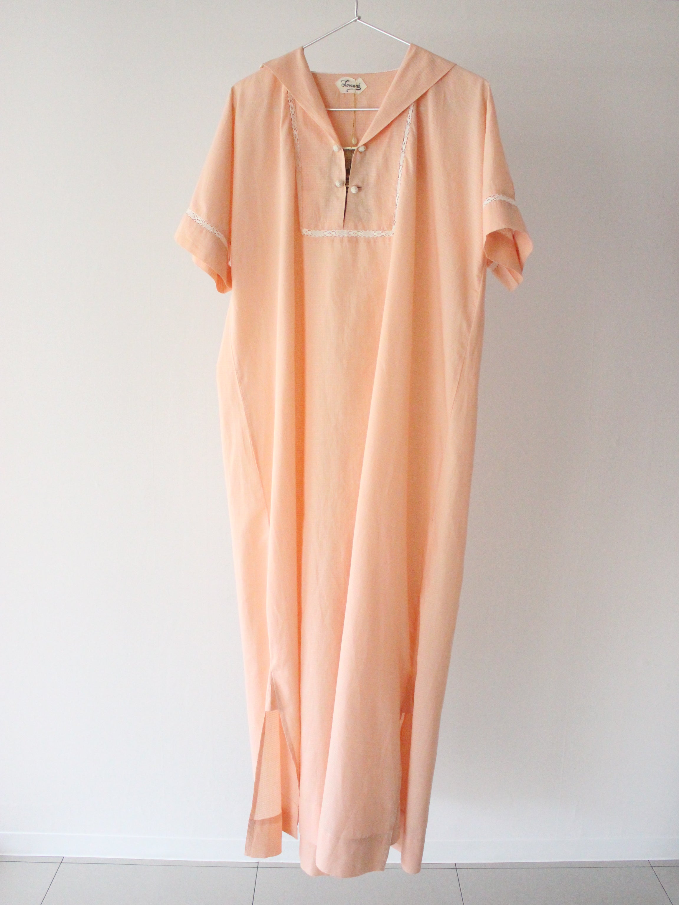 Suranné    Long dress Pink check voile orgainc    大人SIZE