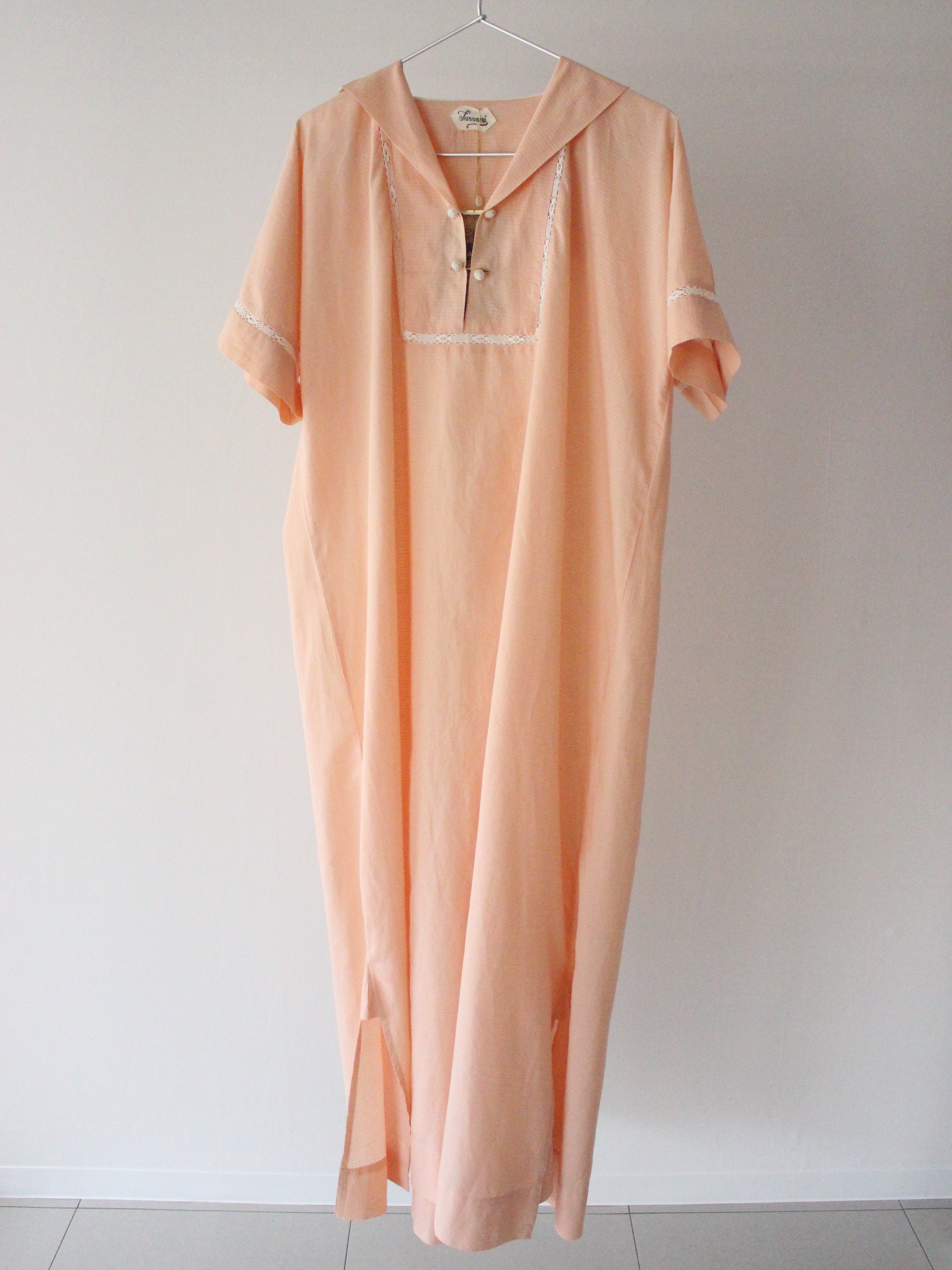 Suranné    Long dress Pink check voile orgainc    大人SIZE