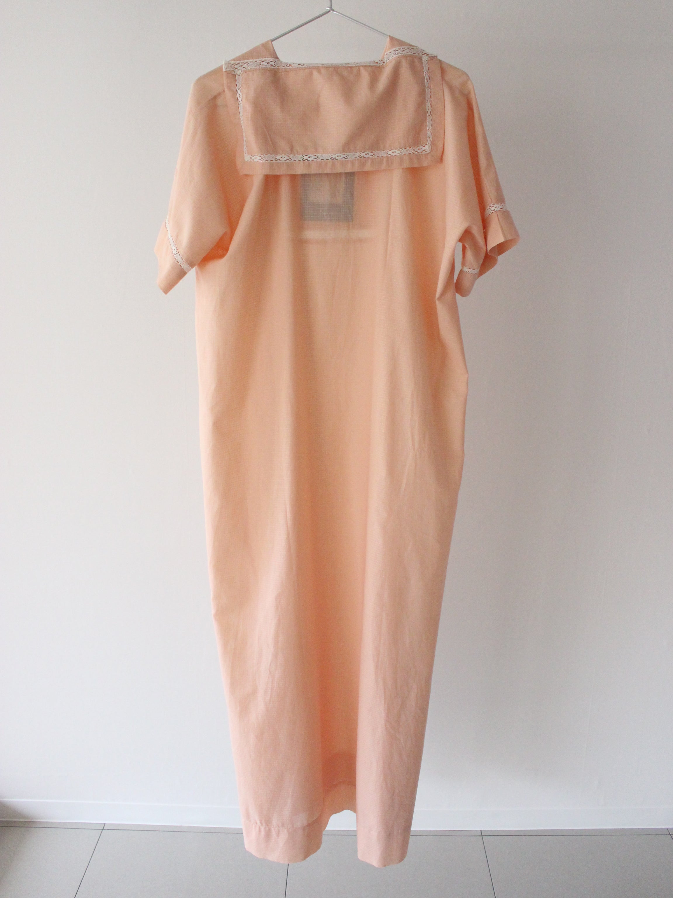 Suranné    Long dress Pink check voile orgainc    大人SIZE