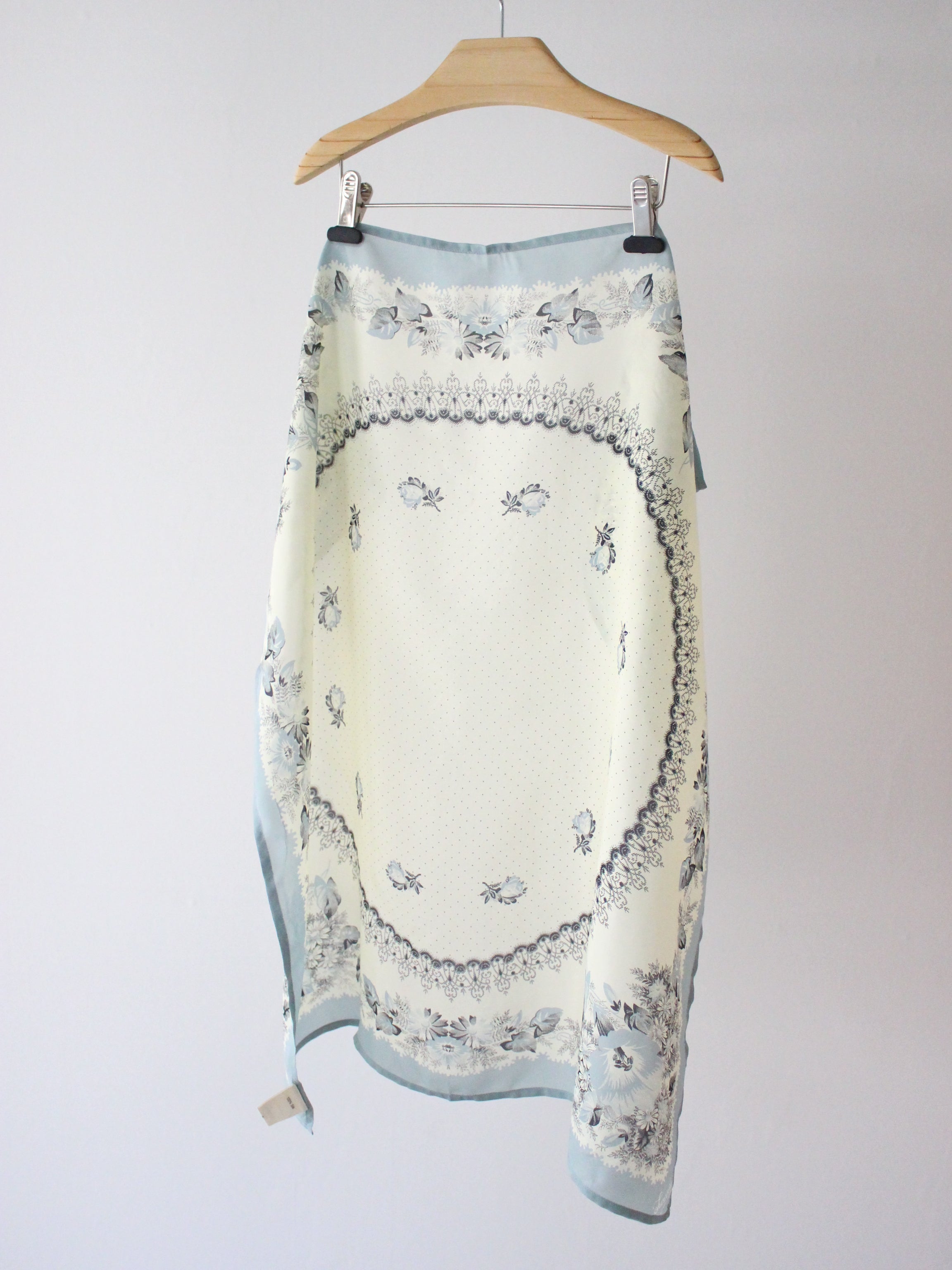 Suranné    Poppies bandana Light blue   "Poppies" print - silk