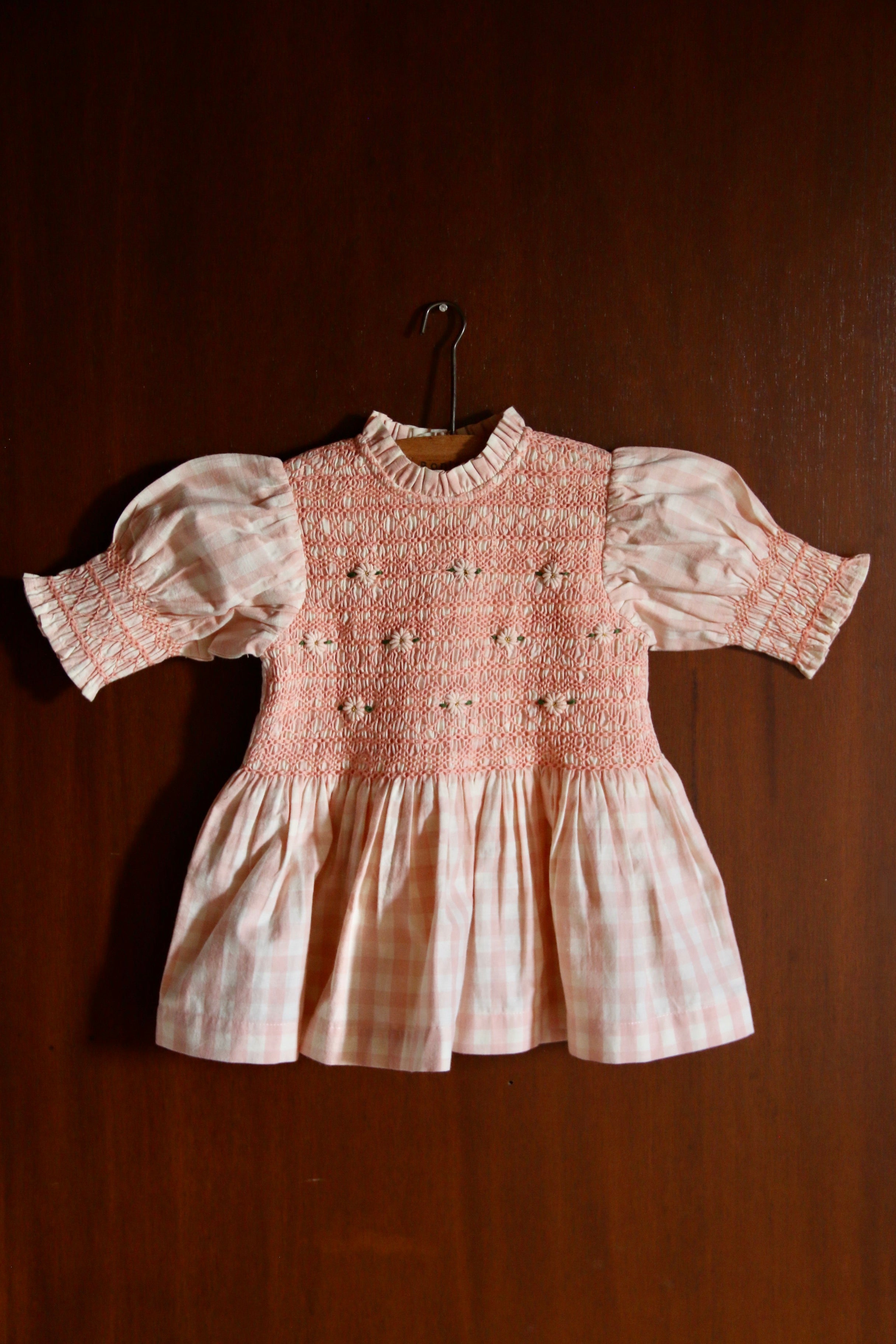 BONJOUR DIARY Handsmocks blouse Pink vichy