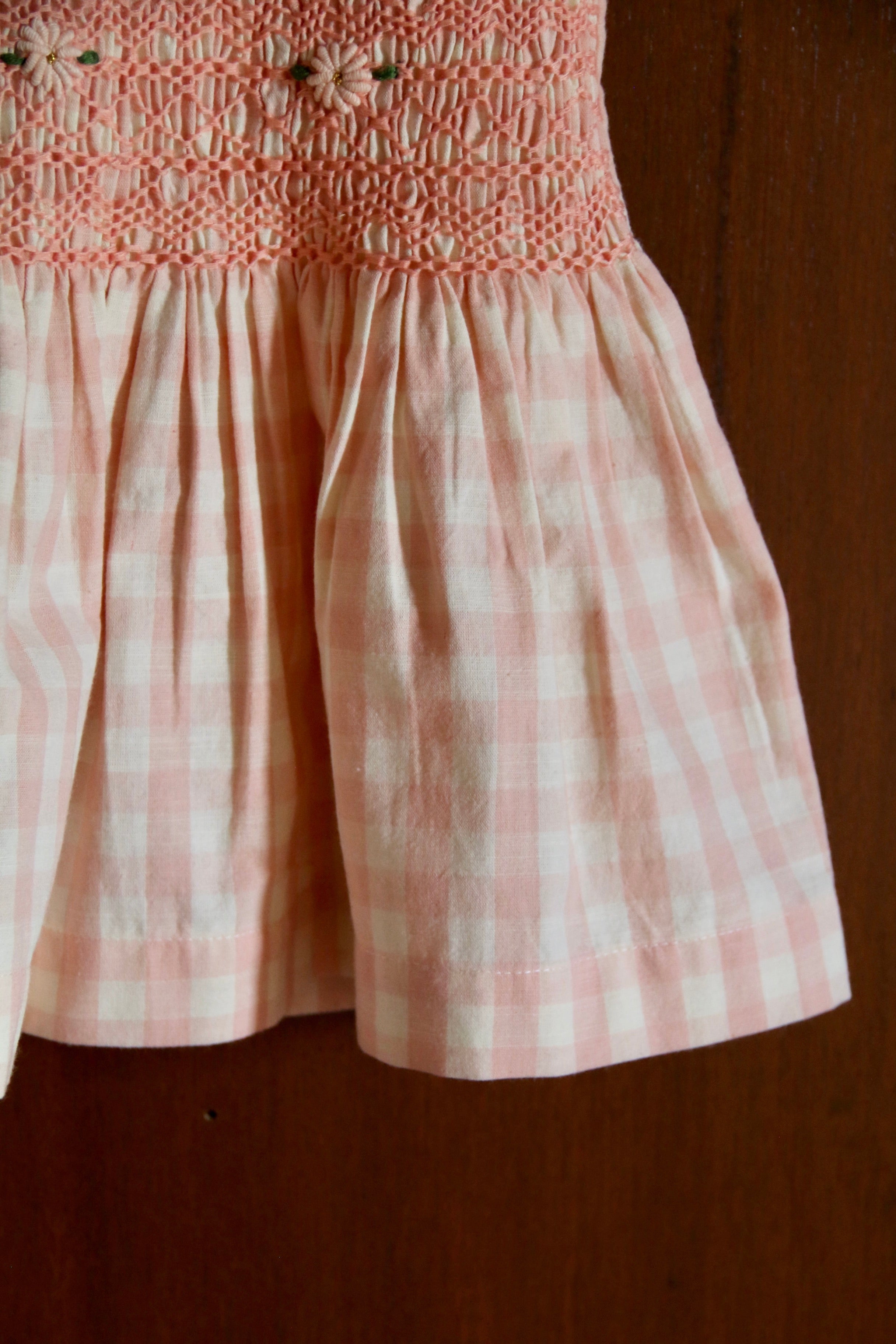 BONJOUR DIARY   Handsmocks blouse Pink vichy