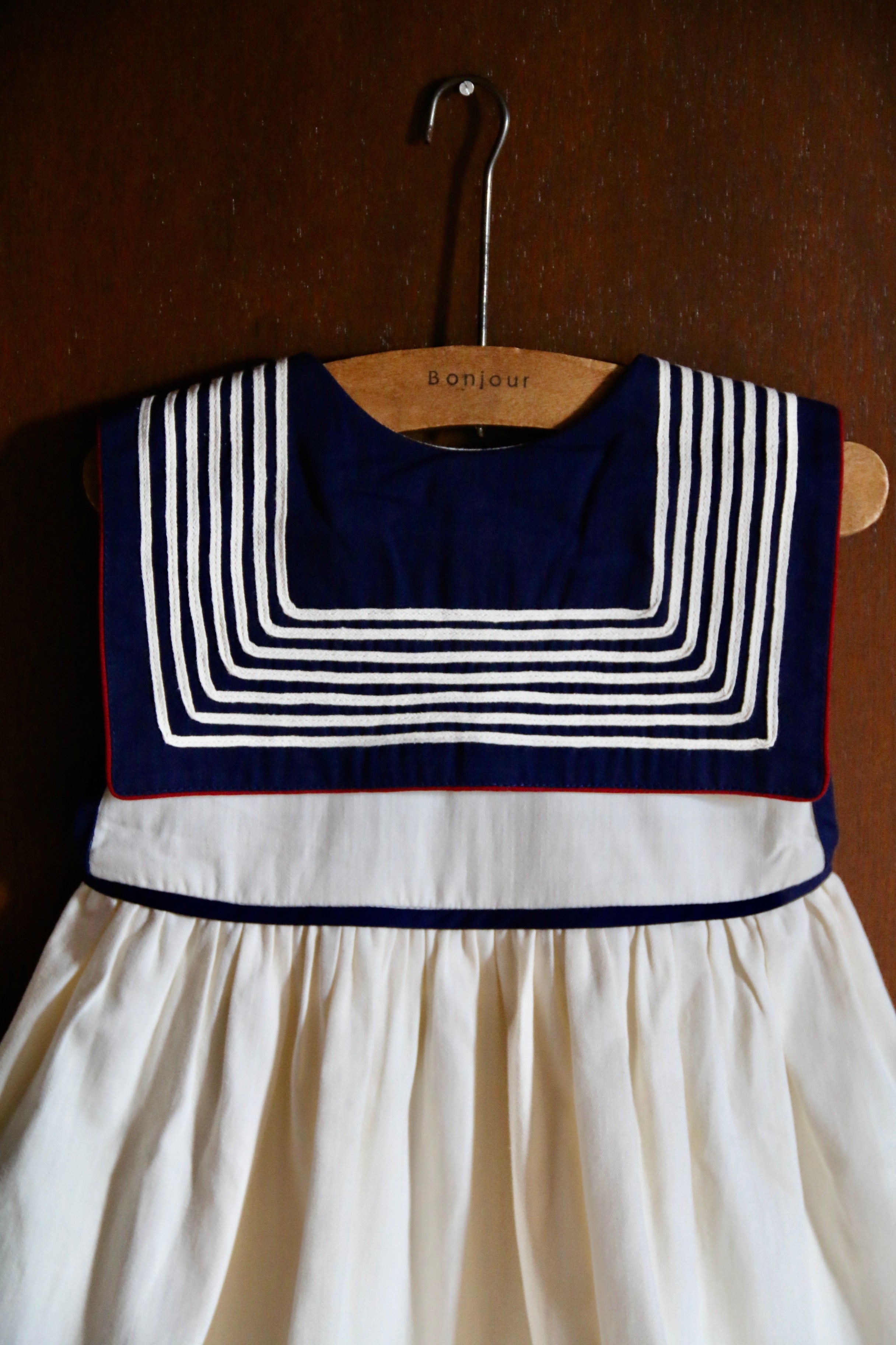 BONJOUR DIARY    Sailor dress Ivory solid Denim
