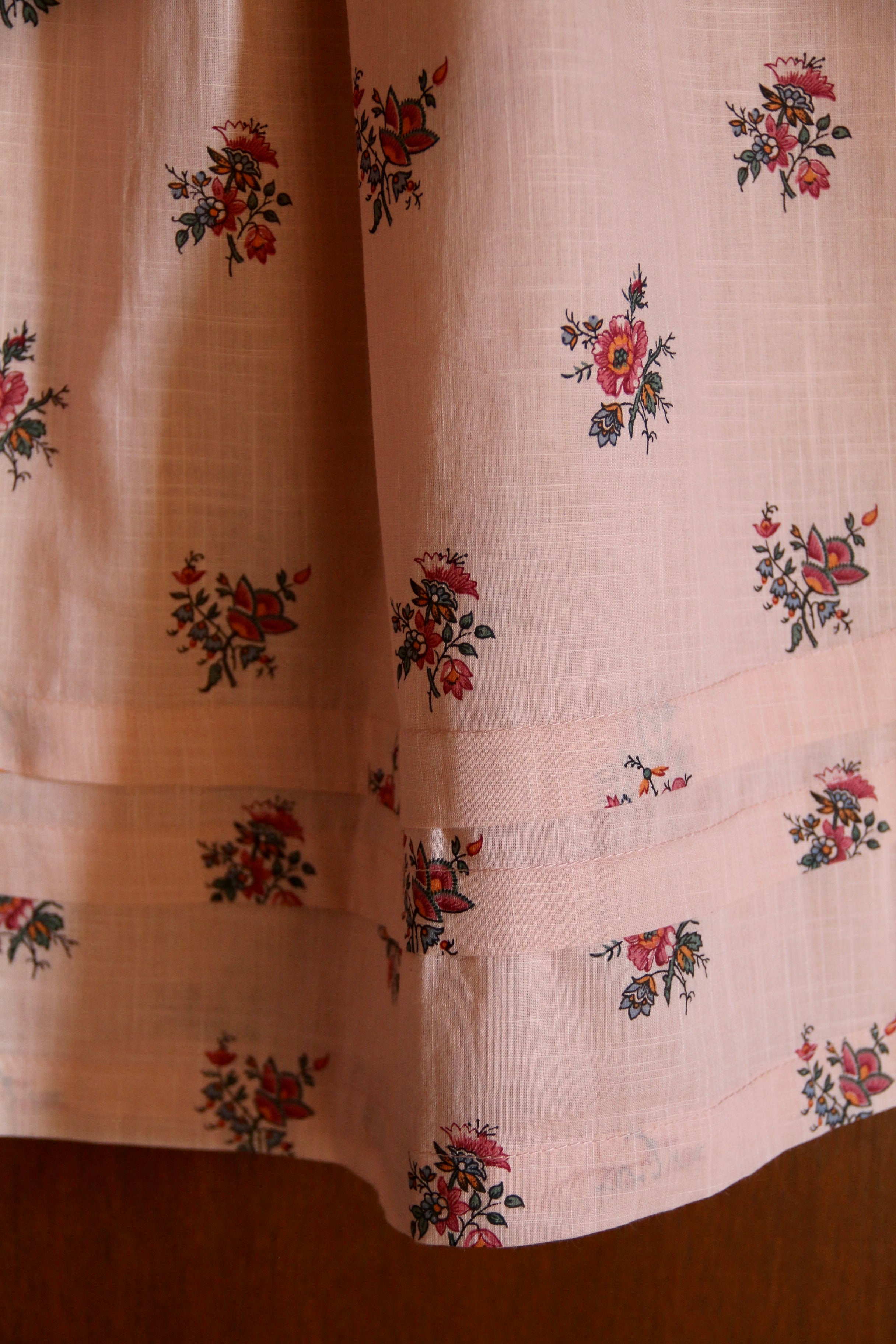 BONJOUR DIARY  Princess dress Pink garden flowers print - cotton voile