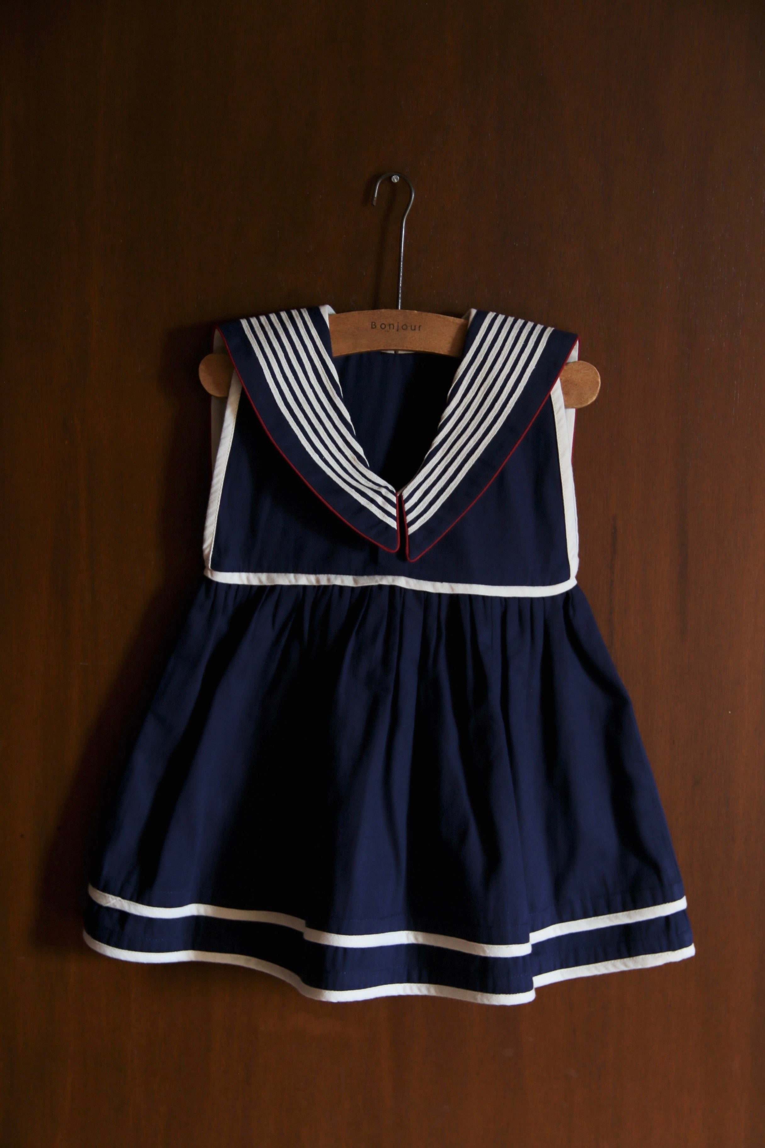 BONJOUR DIARY    Sailor dress Dark navy blue solid Denim