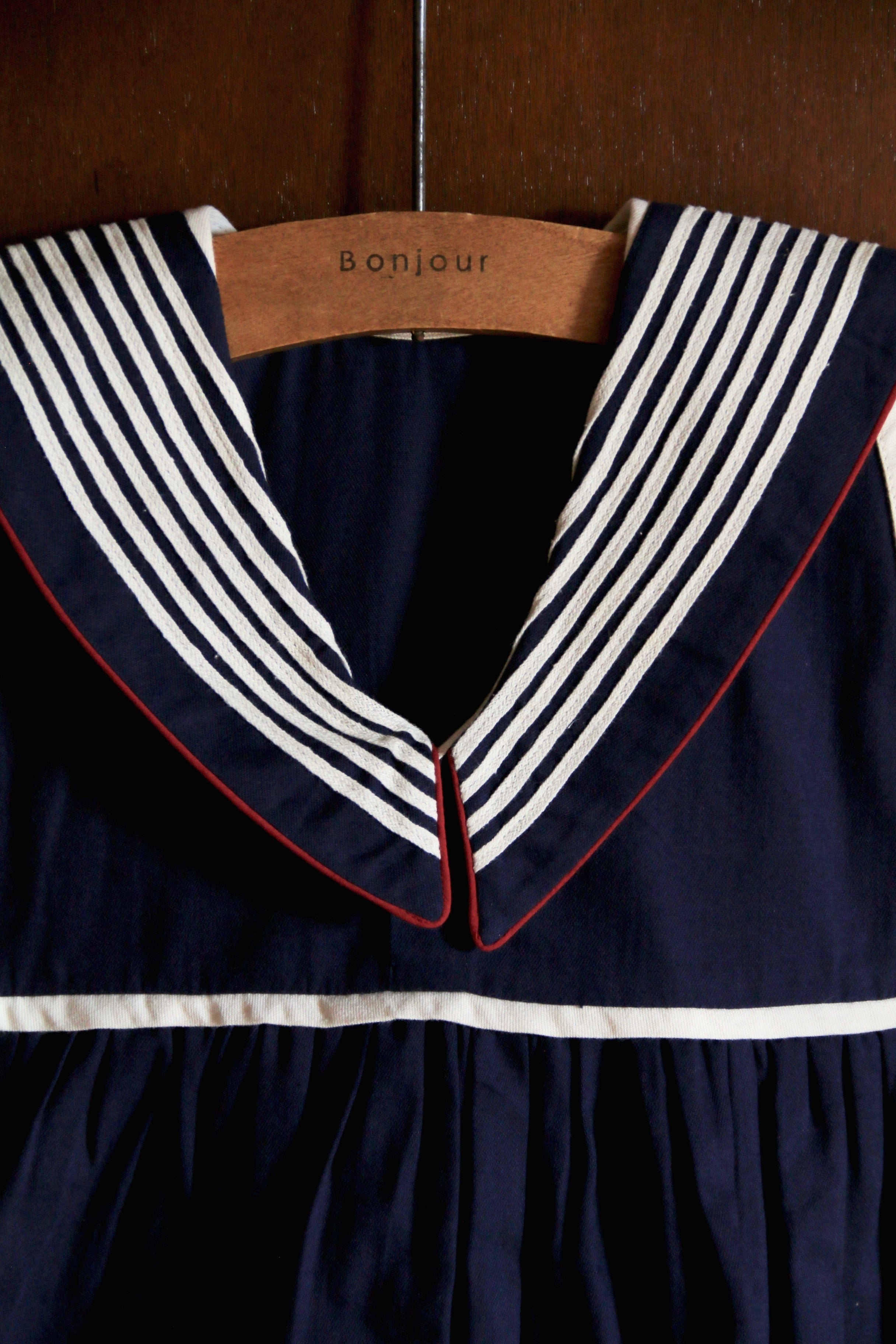 BONJOUR DIARY    Sailor dress Dark navy blue solid Denim